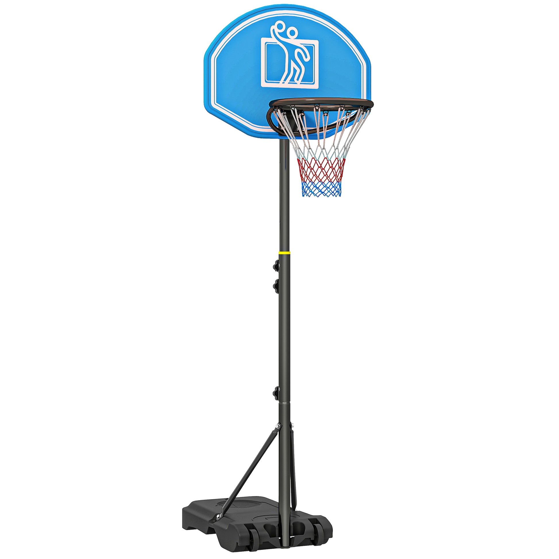 Adjustable Basketball Hoop and Stand, with Wheels and Weight Base