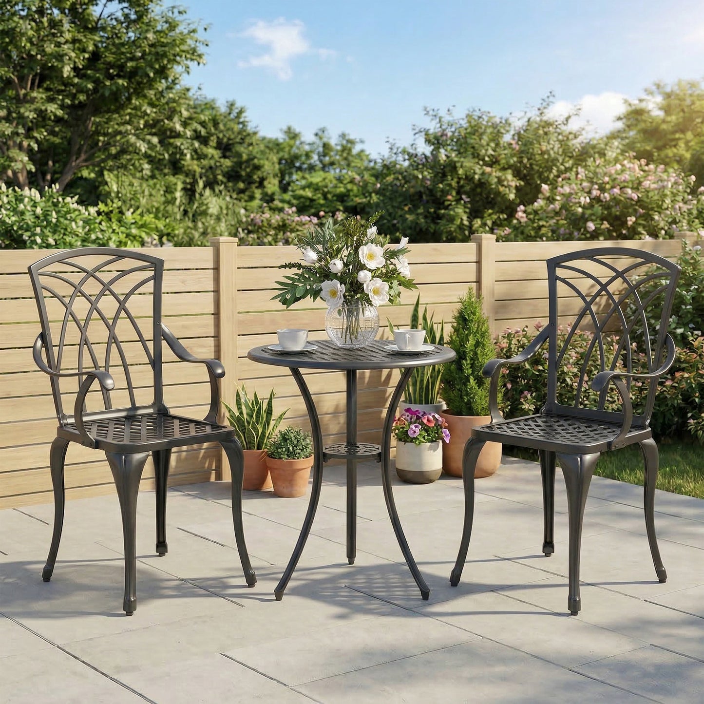 3 Pieces Garden Dining Set for 2