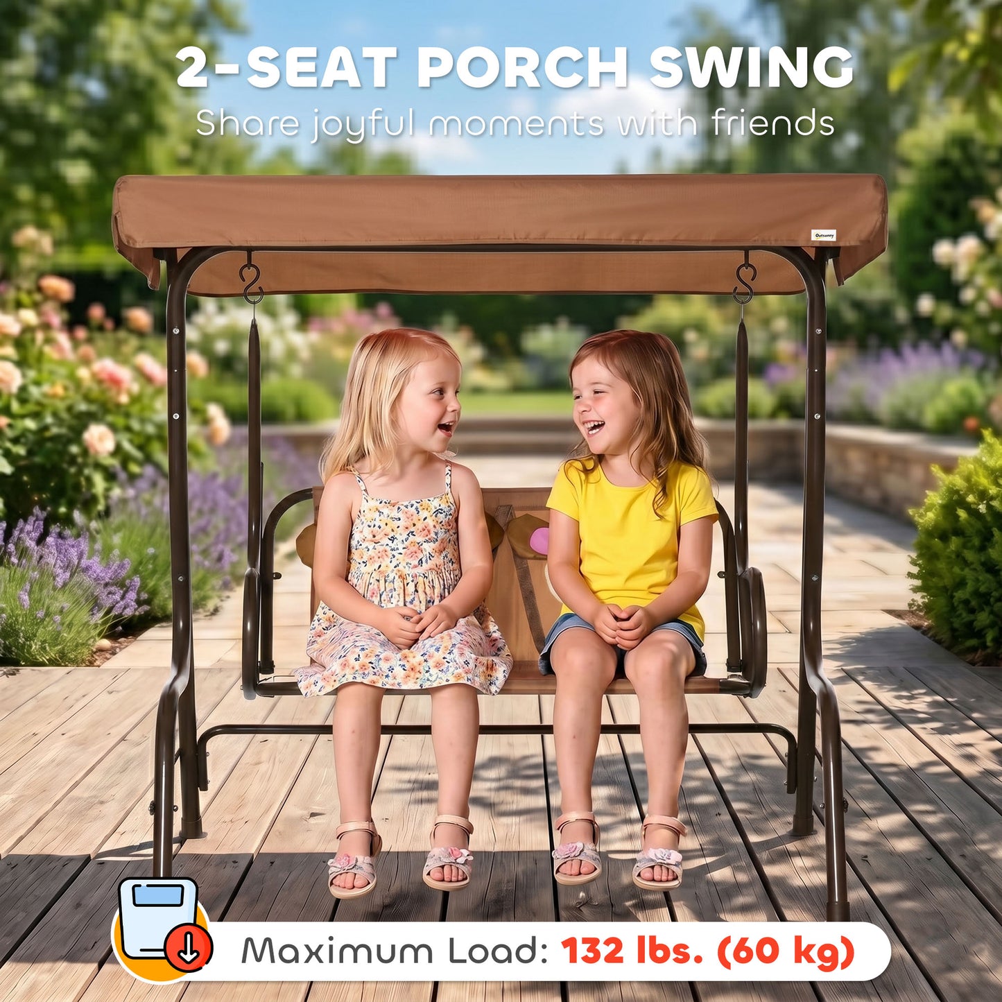 2 Seater Kids Garden Swing Seat