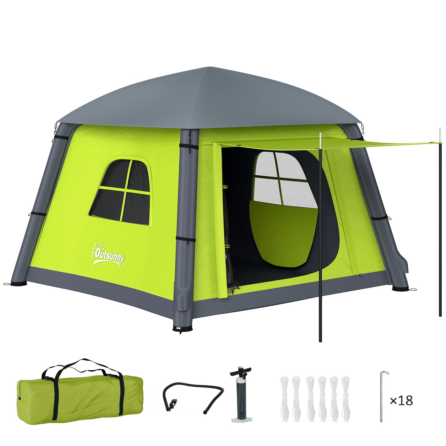 Inflatable Camping Tent w/ Hand Pump