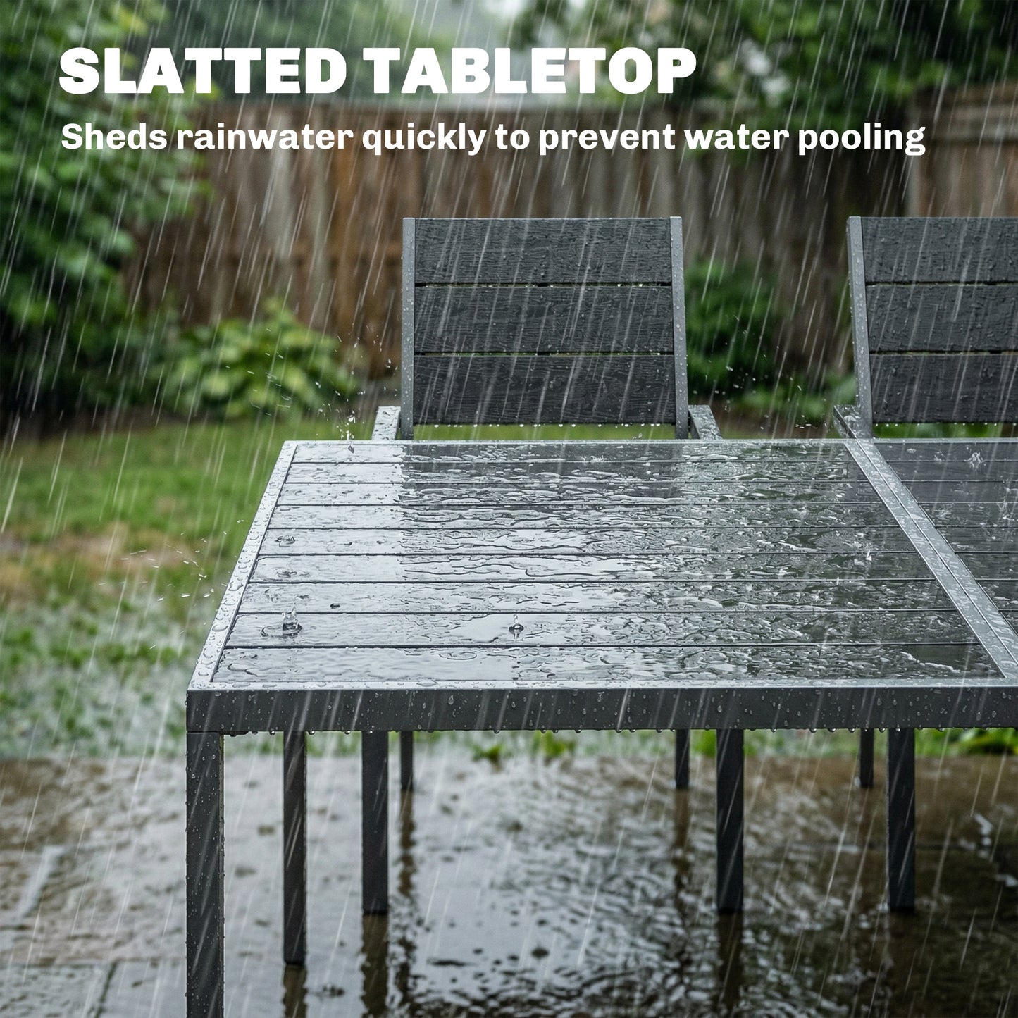 7 Pieces Outdoor Dining Set, Patio Table and Chairs for 6