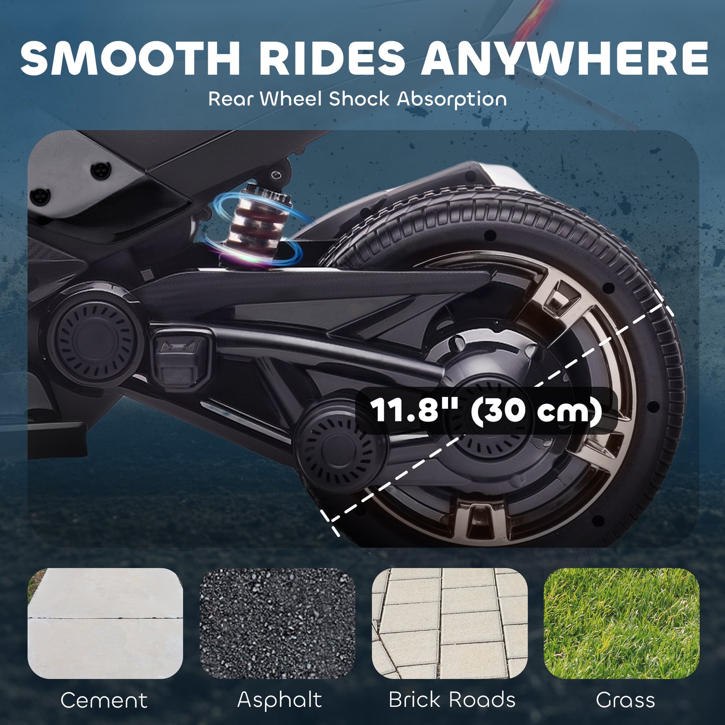 12V Kids Electric Ride On Car with 3 Wheeler, MP3 Player, Horn