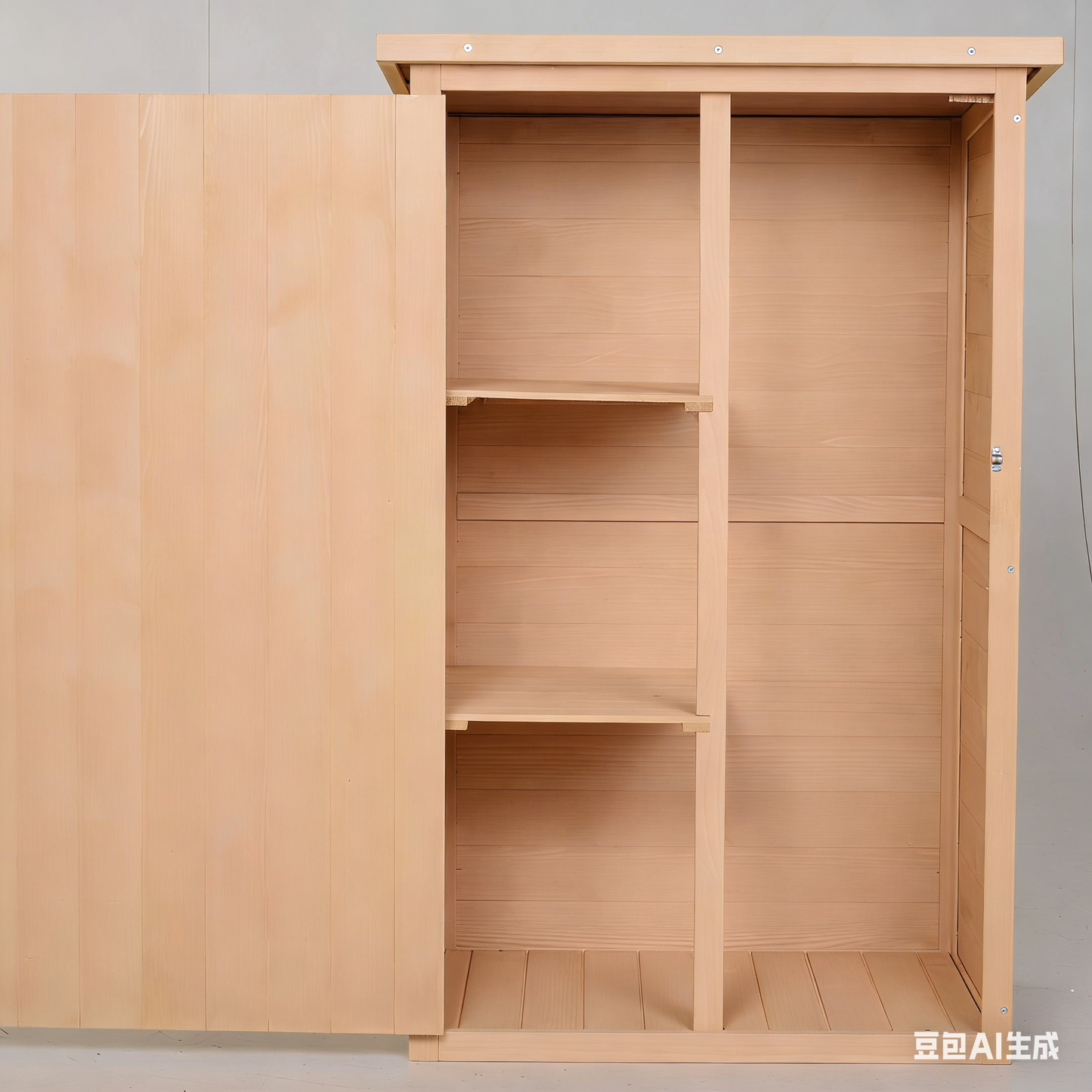 Wooden Small Shed, Garden Storage Shed with Shelves and Bolt Latch
