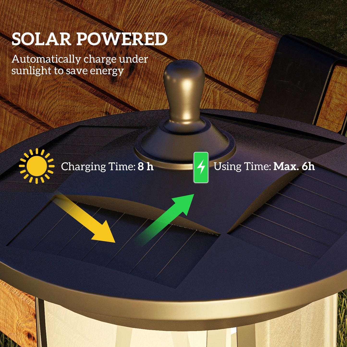 Solar Lamp Post Light, 1.3 M LED Outdoor Street Light