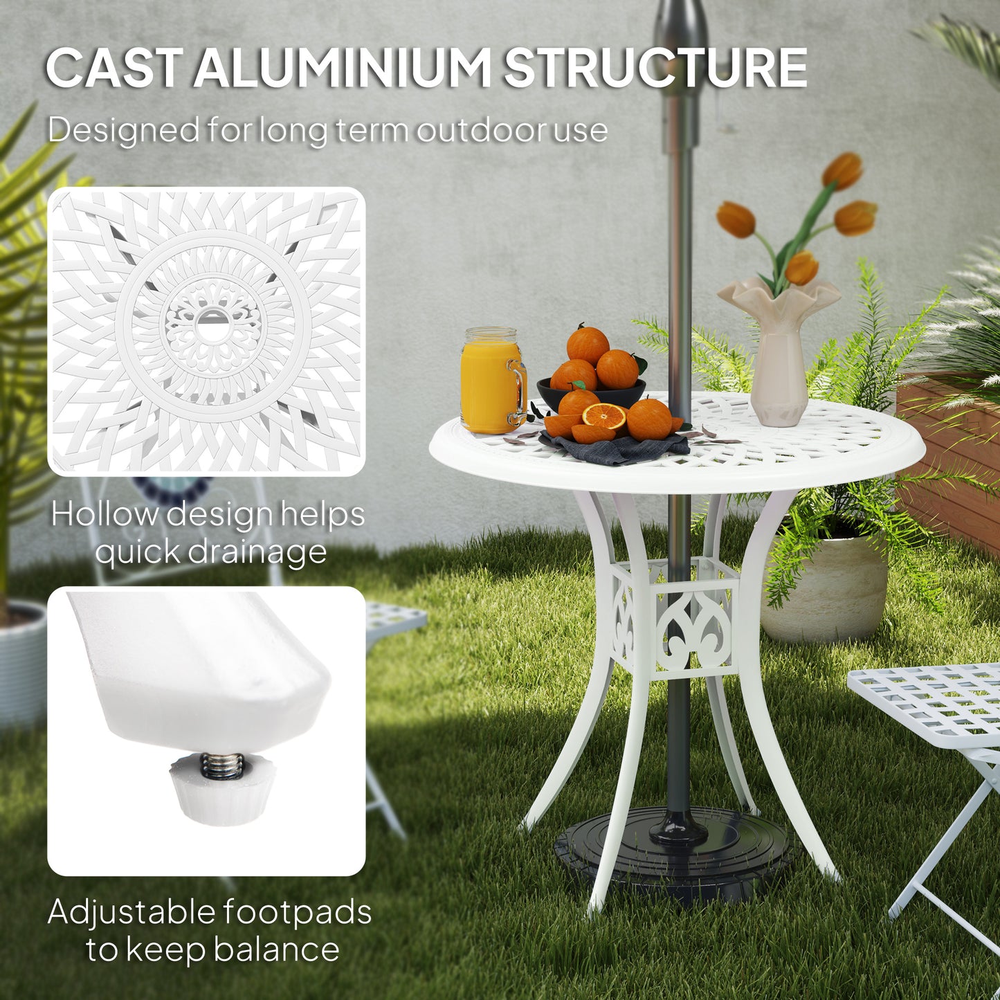 78 cm Round Garden Dining Table
