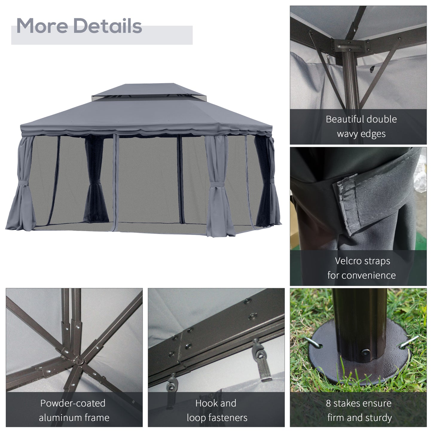 3 x 4m Aluminium Garden Gazebo