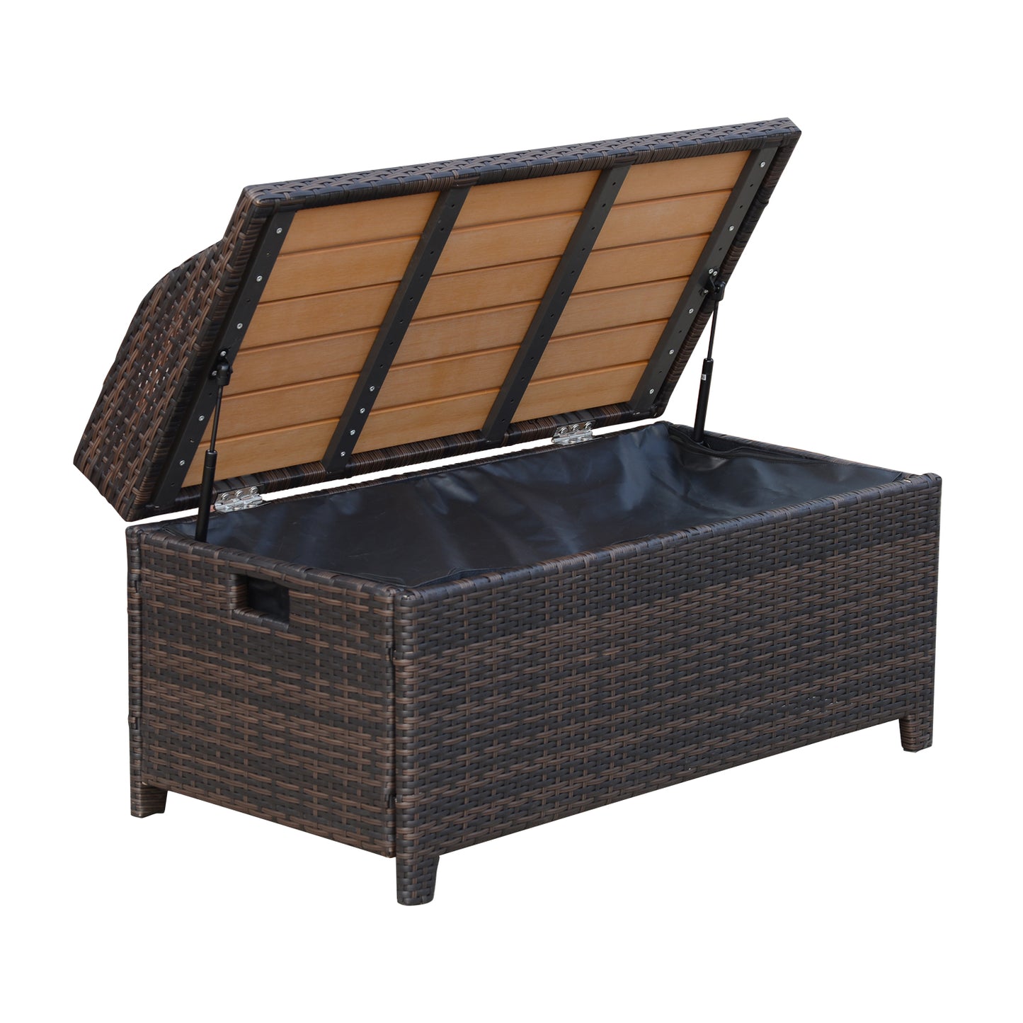 130 L Rattan Garden Storage Box, with Seat