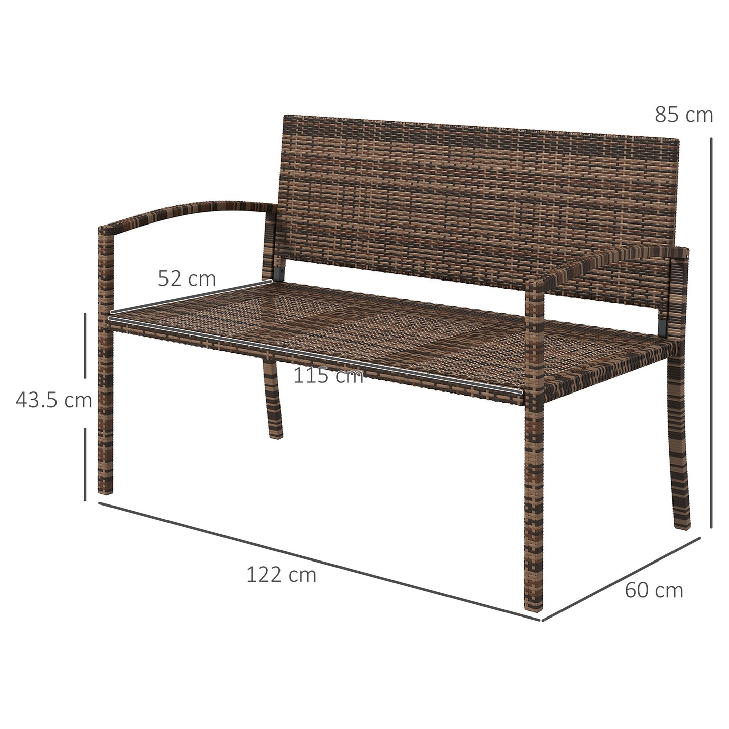 All Weather Wicker Garden Loveseat