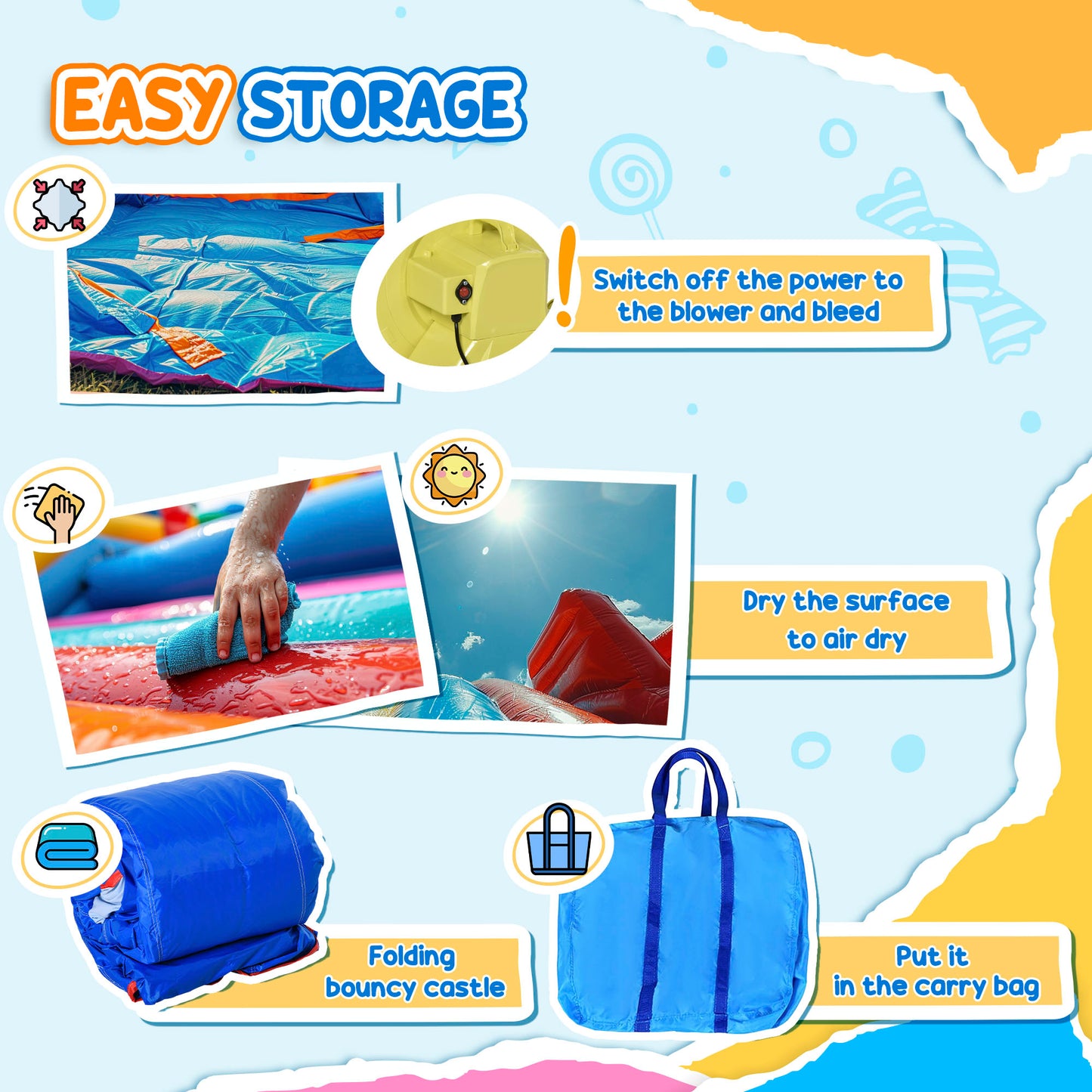 5 in 1 Bouncy Castle, with Blower, for Ages 3-8 Years