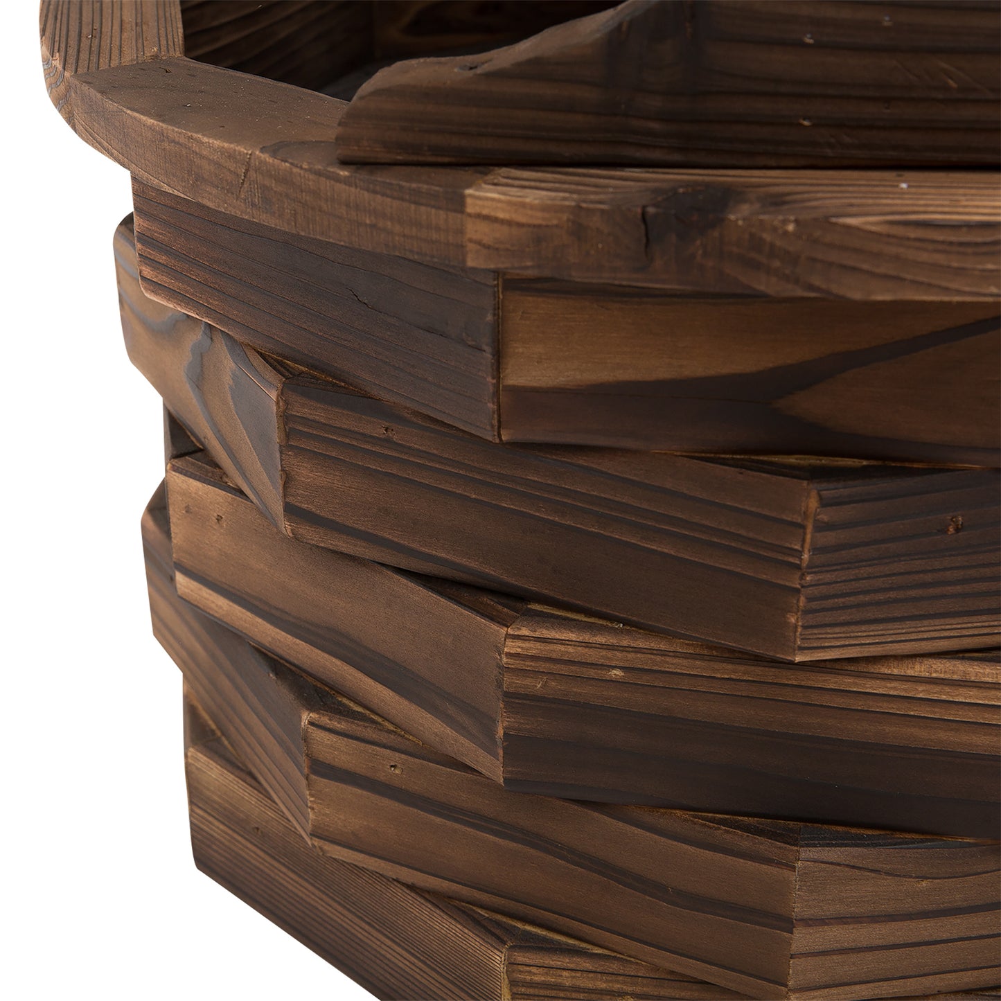 Wooden Garden Wishing Well Fountain Barrel Waterfall Rustic Wood