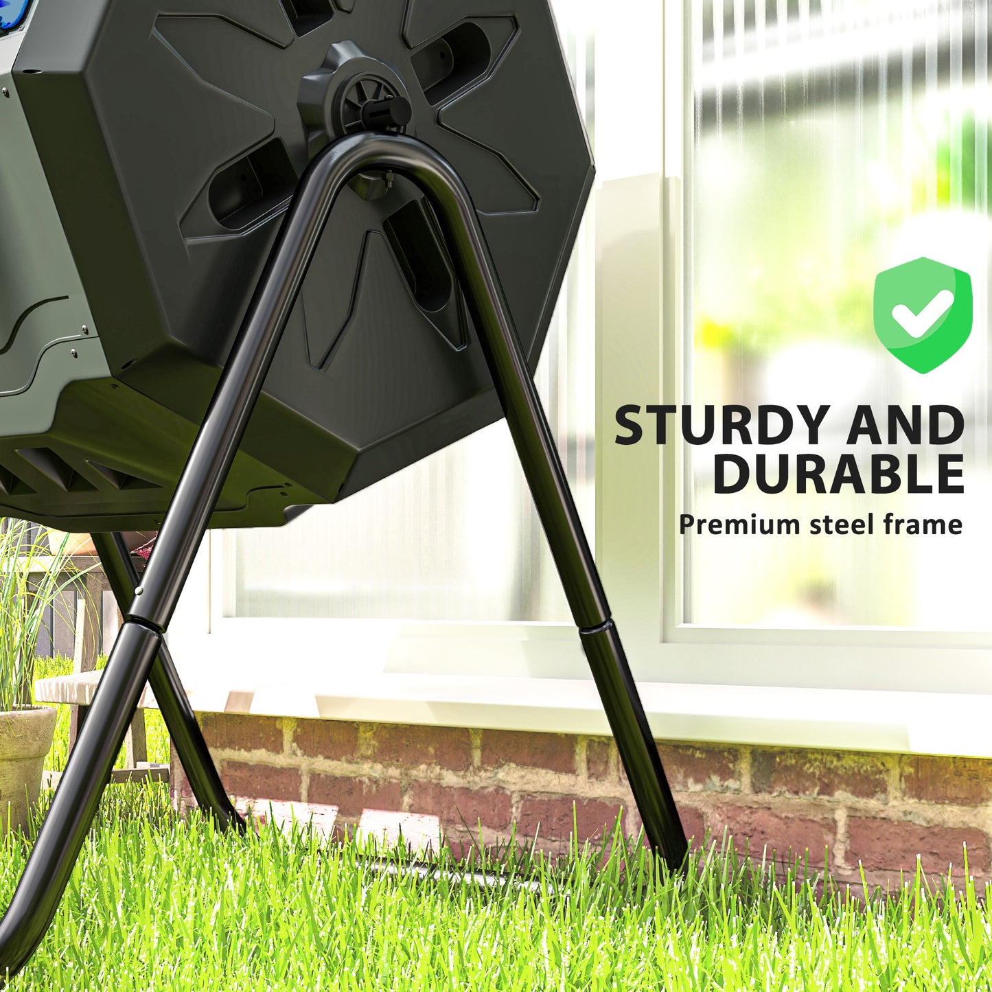 160L 360° Rotating Dual Chamber Composter