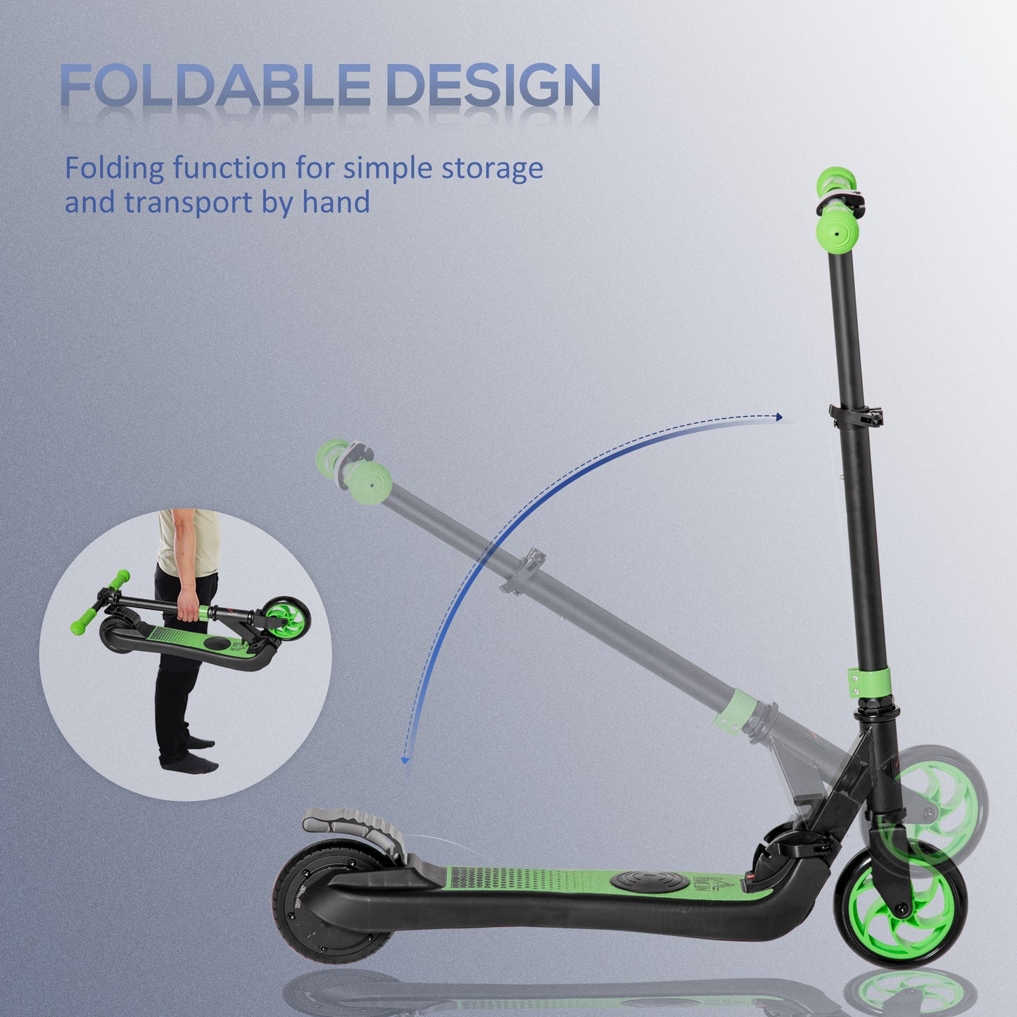 Folding Electric Scooter with Brake, for Ages 6+ Years