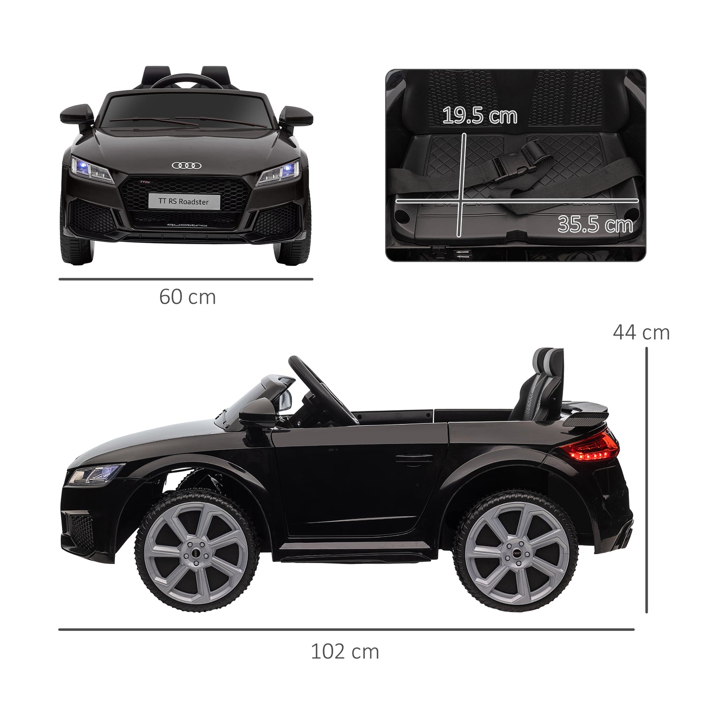 Kids Licensed Audi TT Ride-On Car 12V Battery w/ Remote Suspension