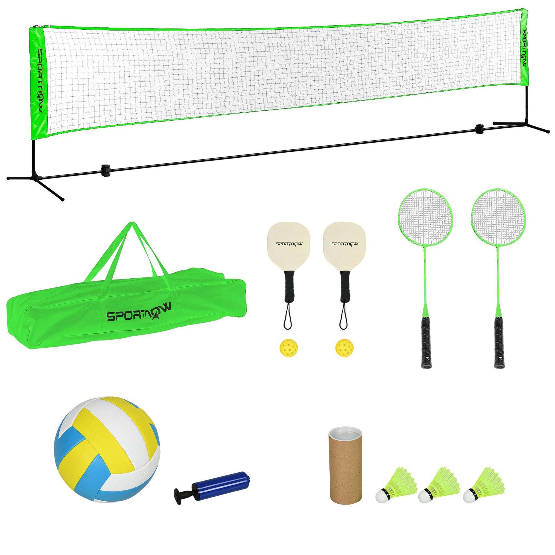 Badminton Net Set, Height Adjustable Net for Pickleball, Volleyball