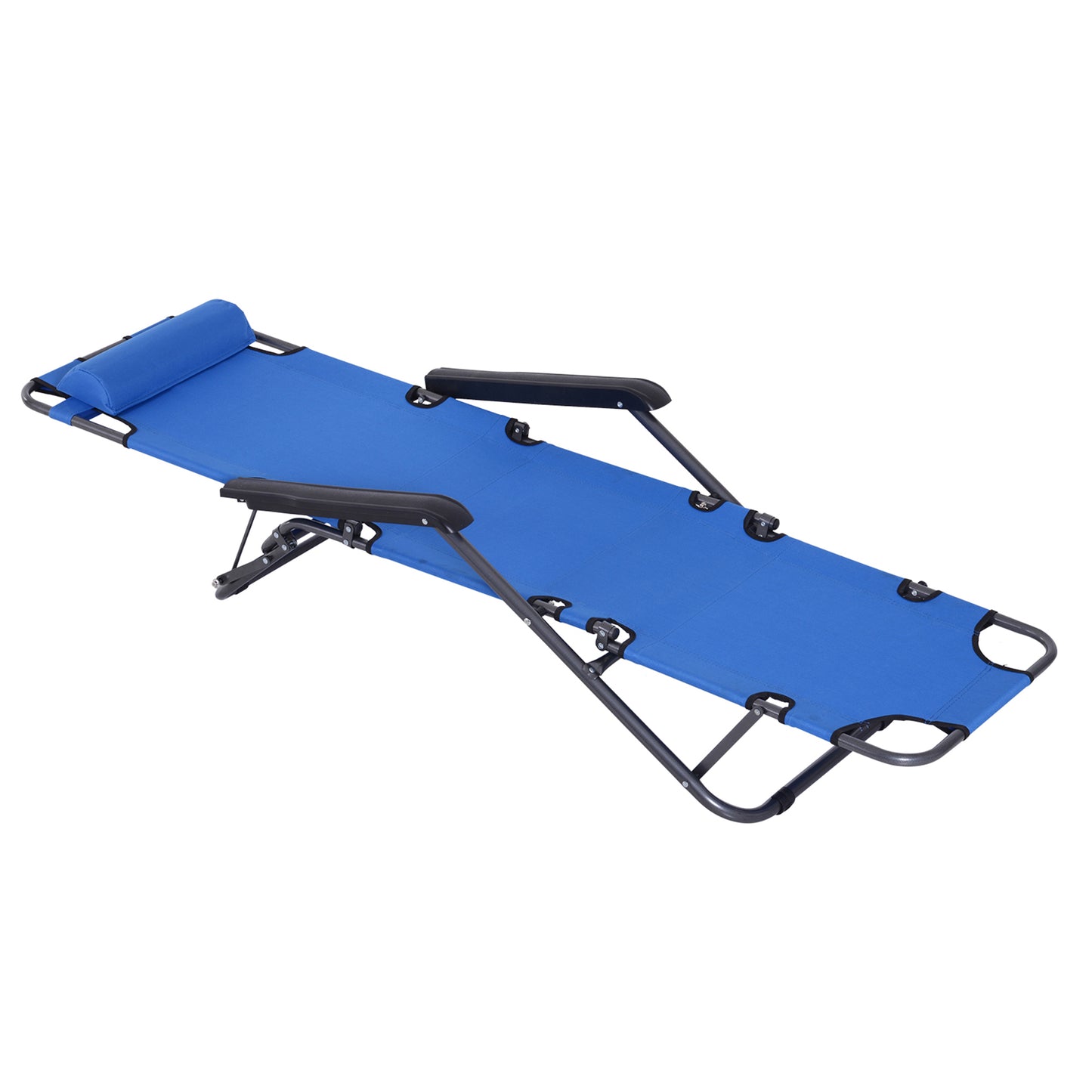 2 in 1 Folding Sun Lounger Reclining Garden Chair Set of 2