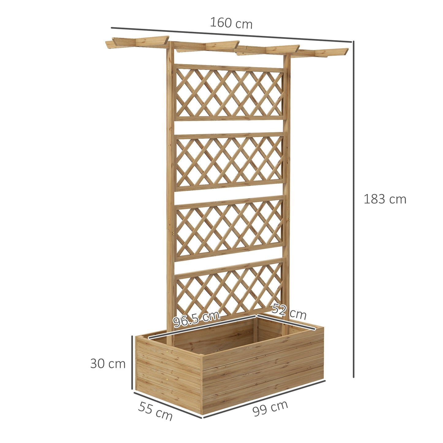 Wooden Trellis Planter Box, Raised Garden Bed to Grow Vegetables (1)