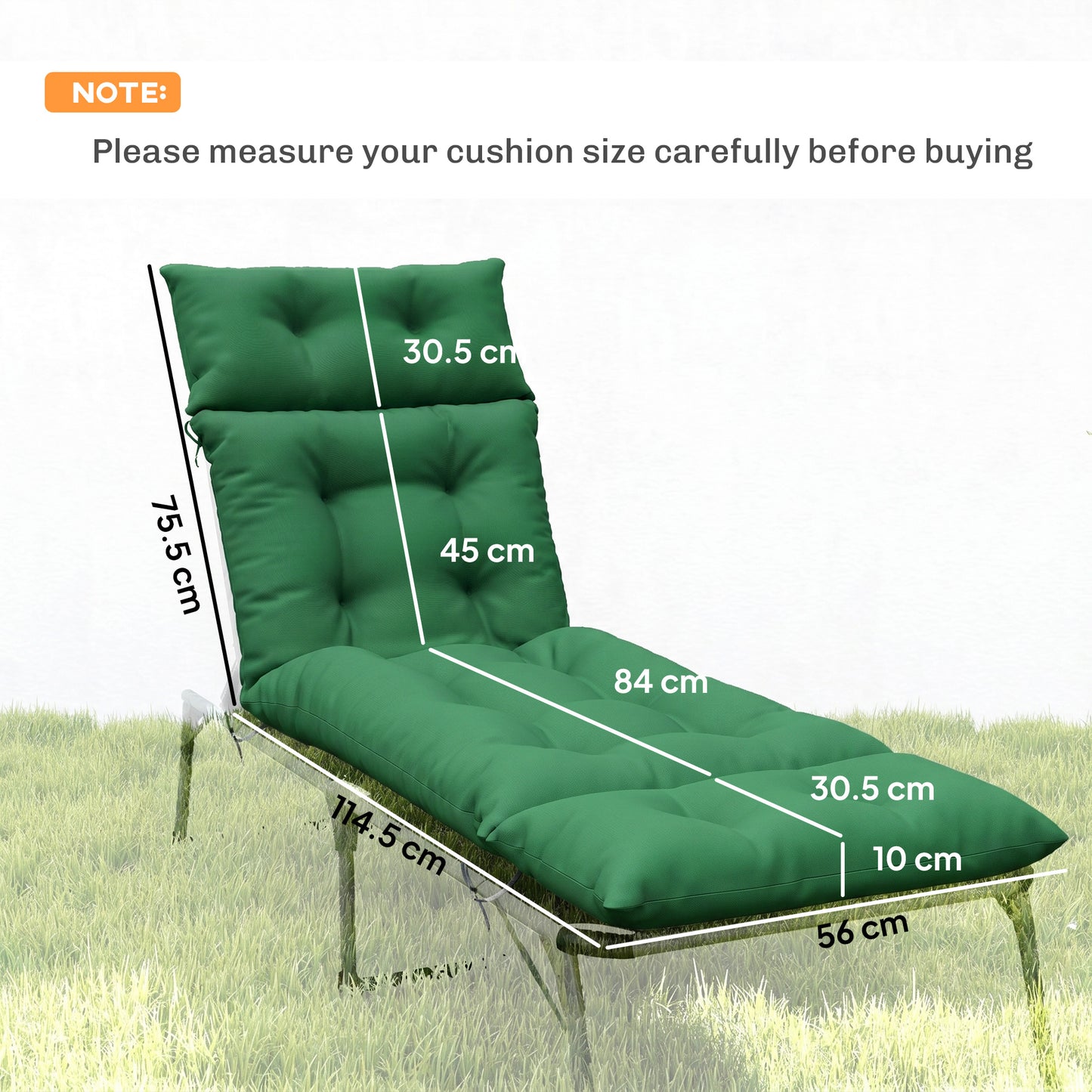 Set of Two 190 x 56cm Sun Lounger Cushions