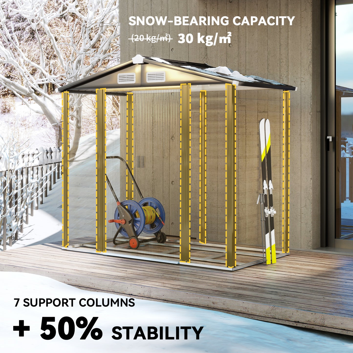 7 x 4ft Garden Shed, Easy to Assemble