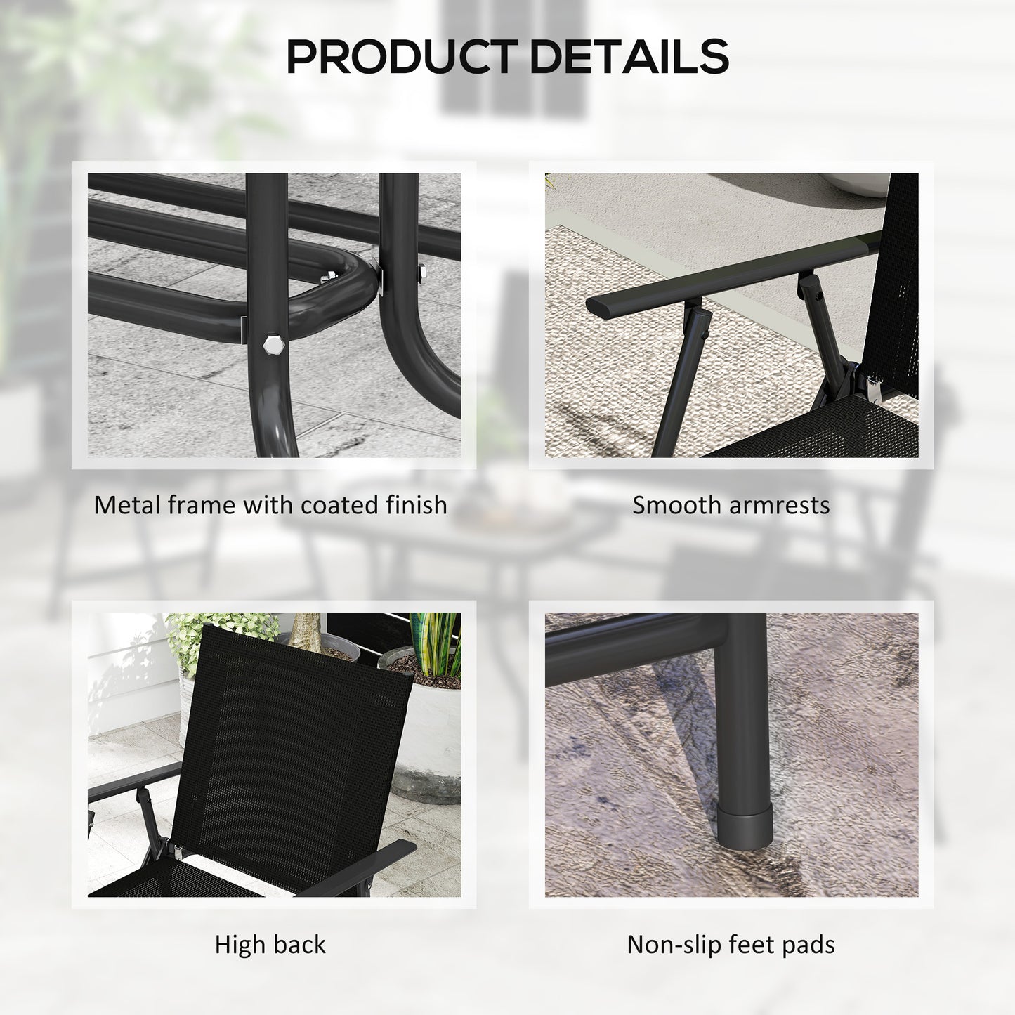Four-Piece Metal Garden Sofa Set