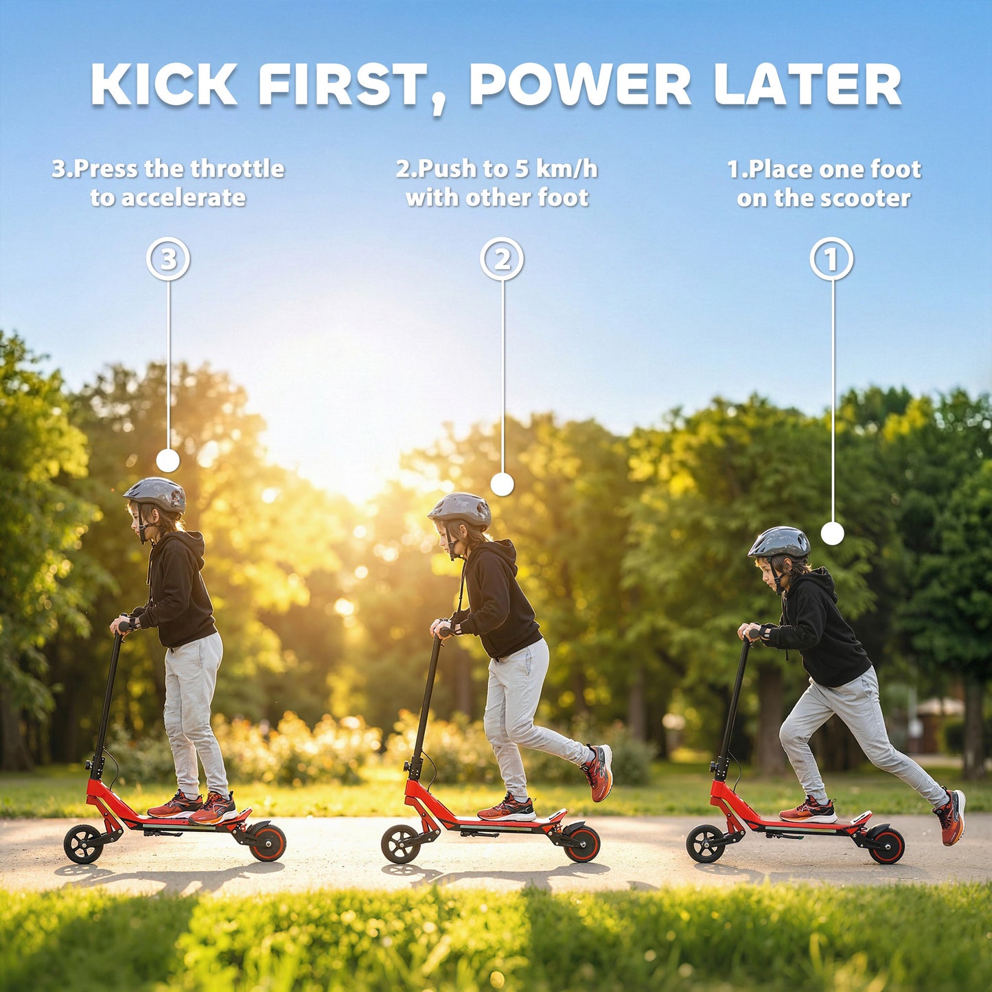 Electric Scooter for Kids, Foldable E Scooter for Age Age 6+