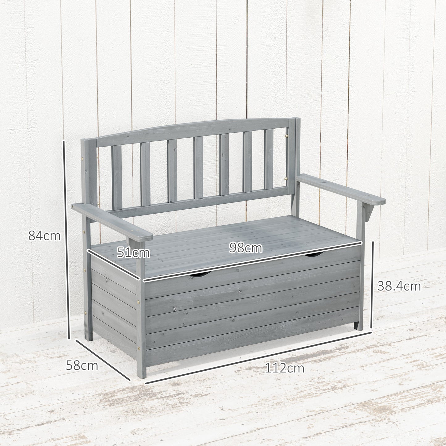 Two-Seater Garden Storage Bench