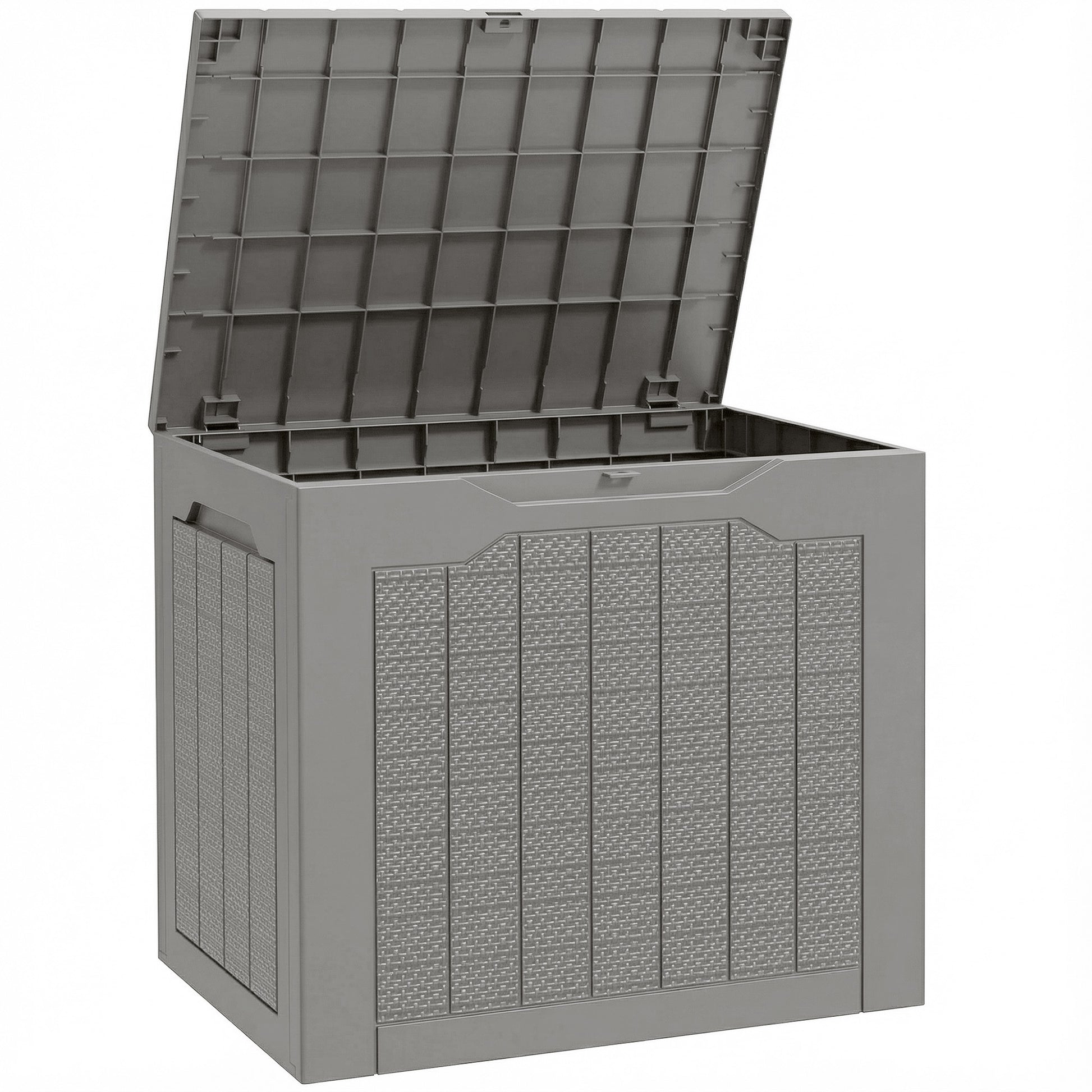 93L Plastic Garden Storage Box, Outdoor Storage Box with Handles