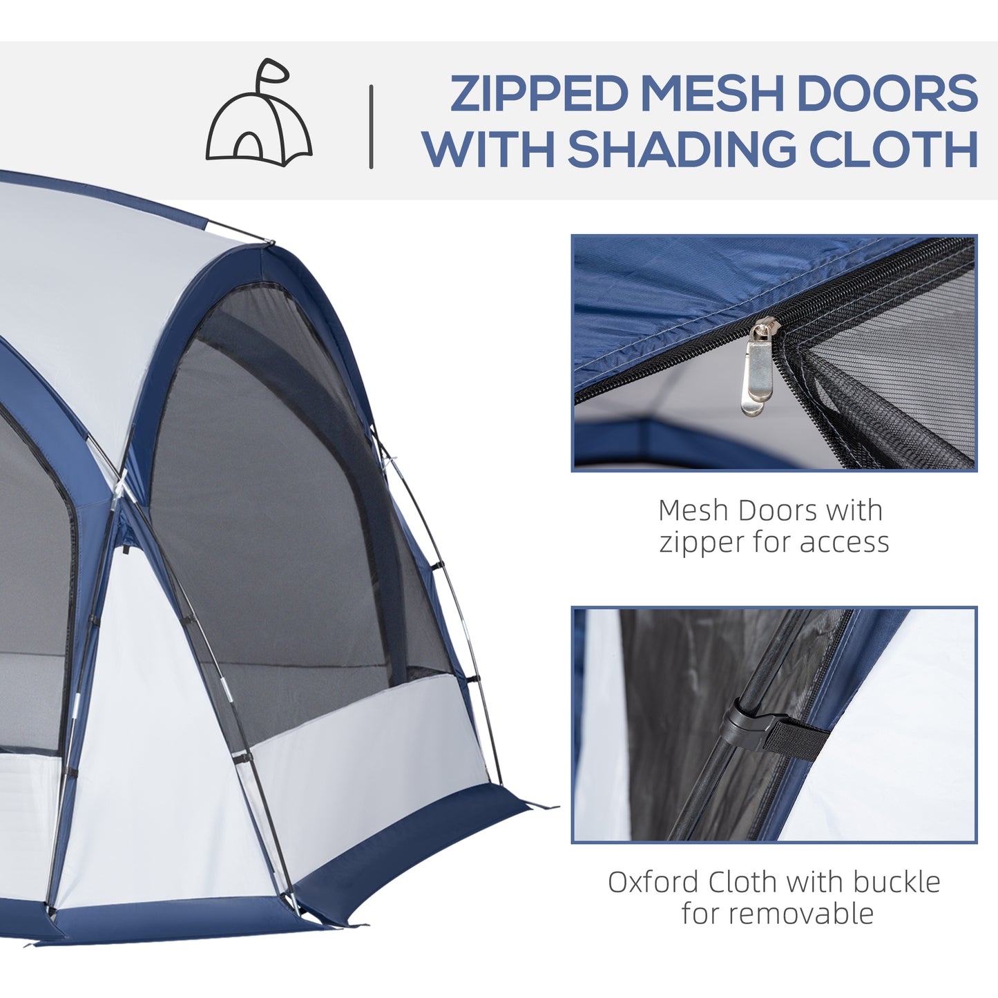 Dome Tent for 6-8 Person, Camping Tent with 4 Zipped Mesh Doors