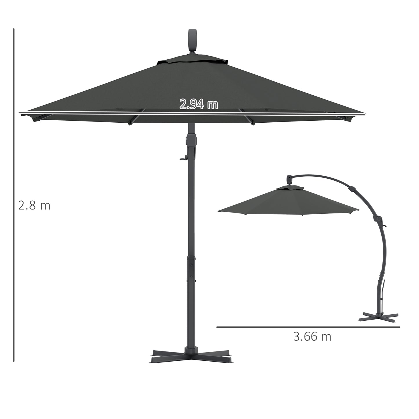3(m) Garden Cantilever Parasol