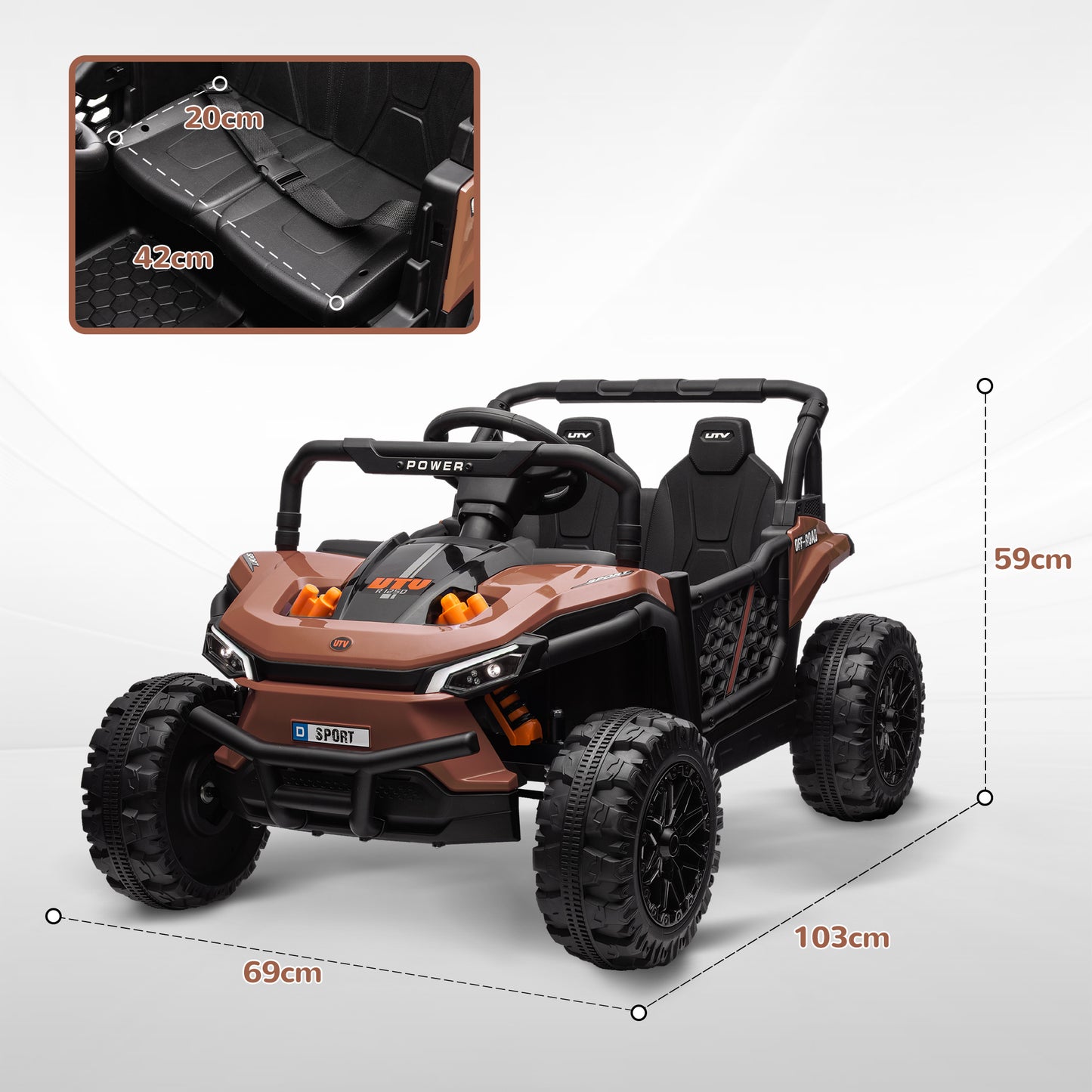 12V Battery Powered Ride on Truck w/ Remote, Four Suspension Wheels