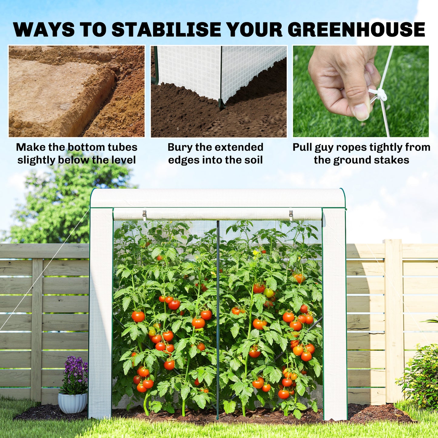 Mini Greenhouse, Garden Tomato Growhouse with Roll-Up Door