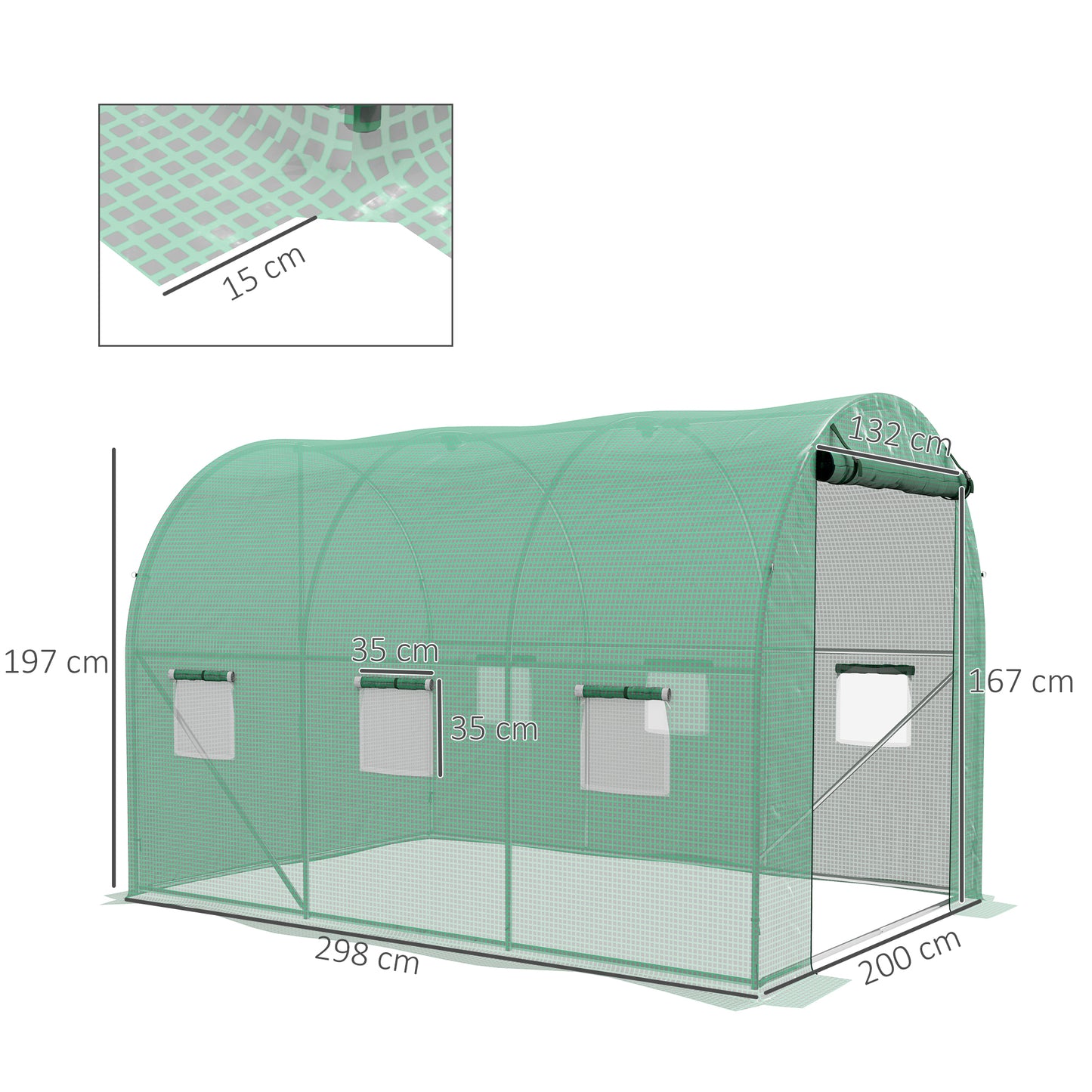 Sprinkler System Polytunnel Greenhouse, 3 x 2m