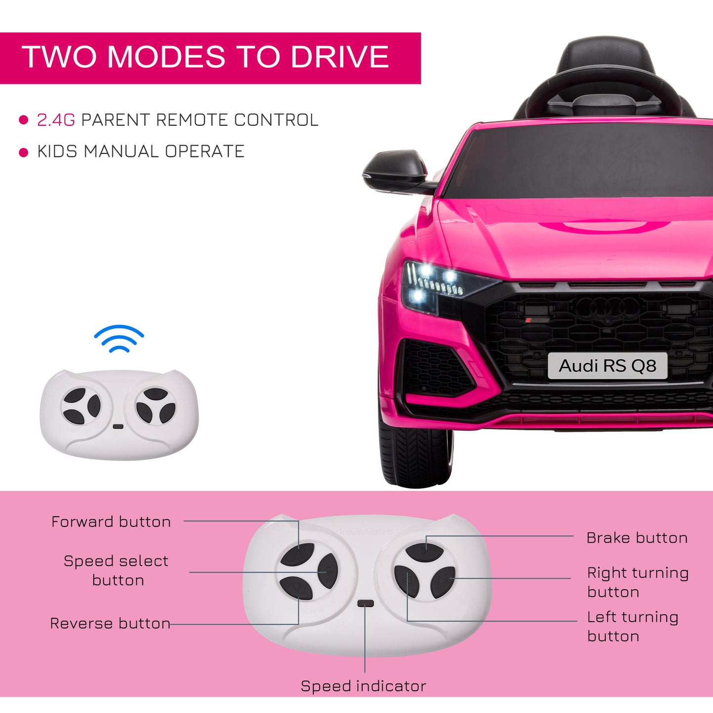 Audi RS Q8 6V Kids Electric Ride On Car Toy w/ Remote USB MP3