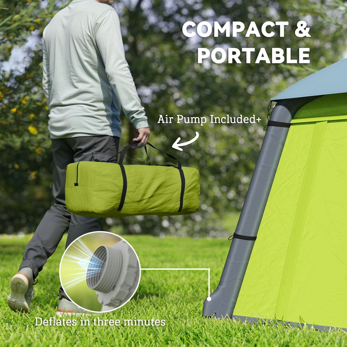Inflatable Camping Tent w/ Hand Pump