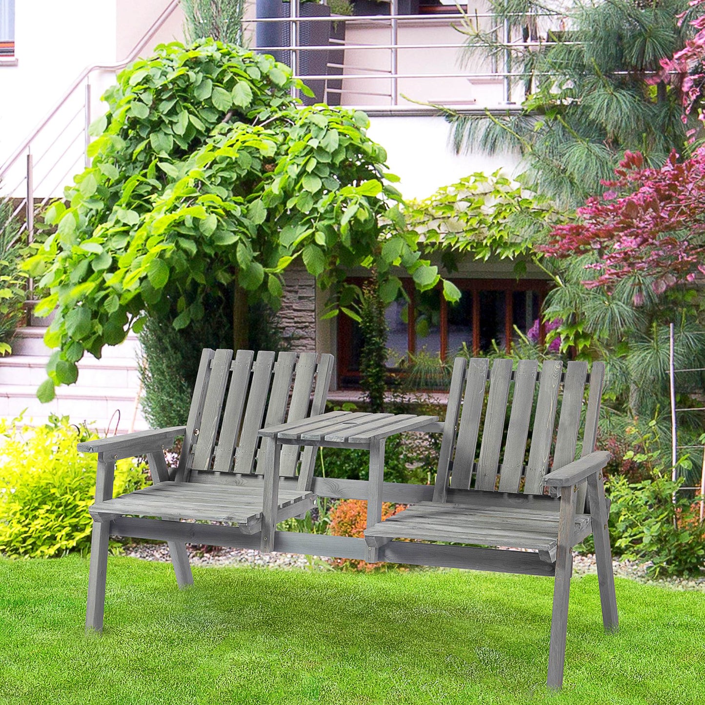 2-Seater Garden Bench Antique Loveseat for Yard, Lawn, Porch, Patio