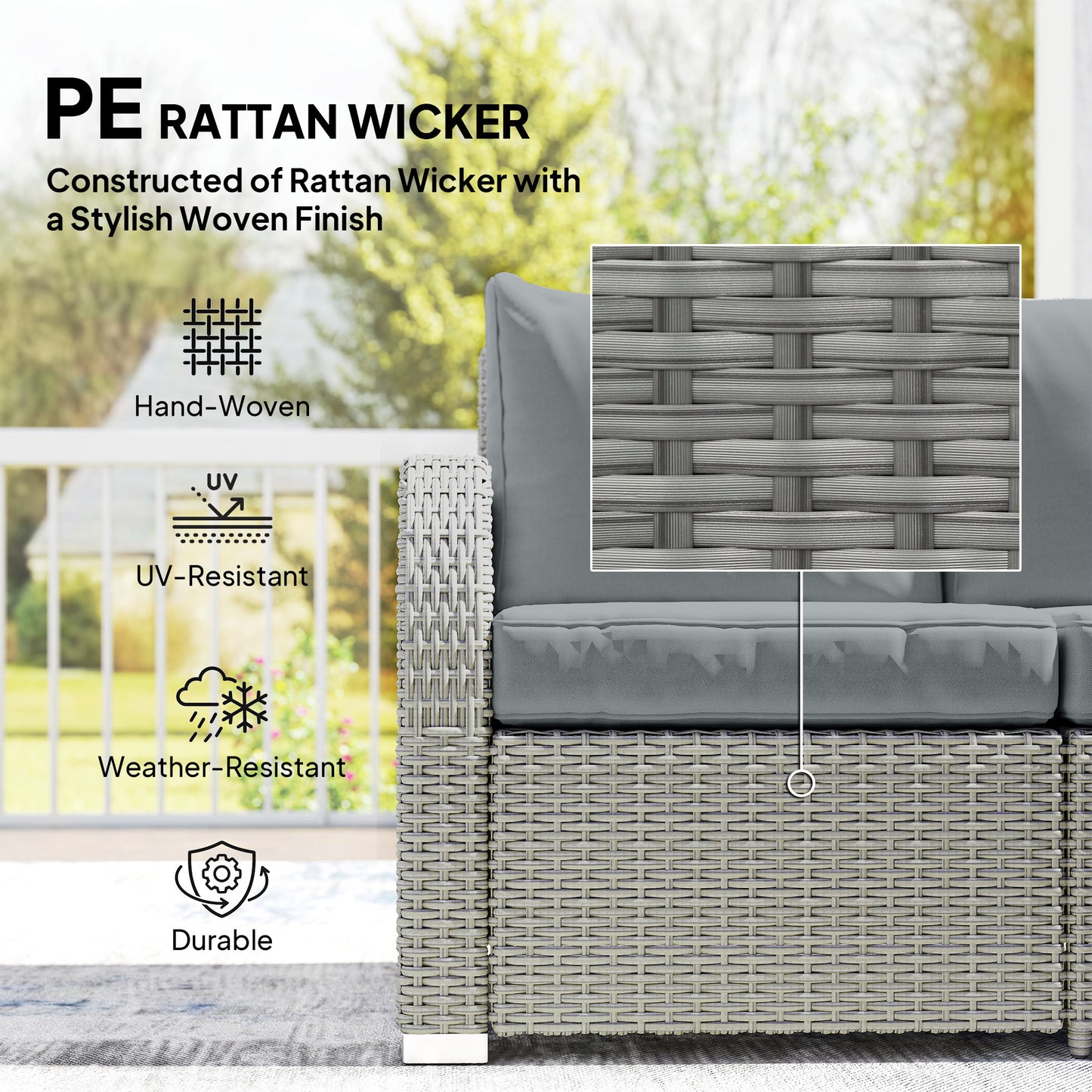 Six-piece Rattan Garden Furniture Set with Reclining Armchairs