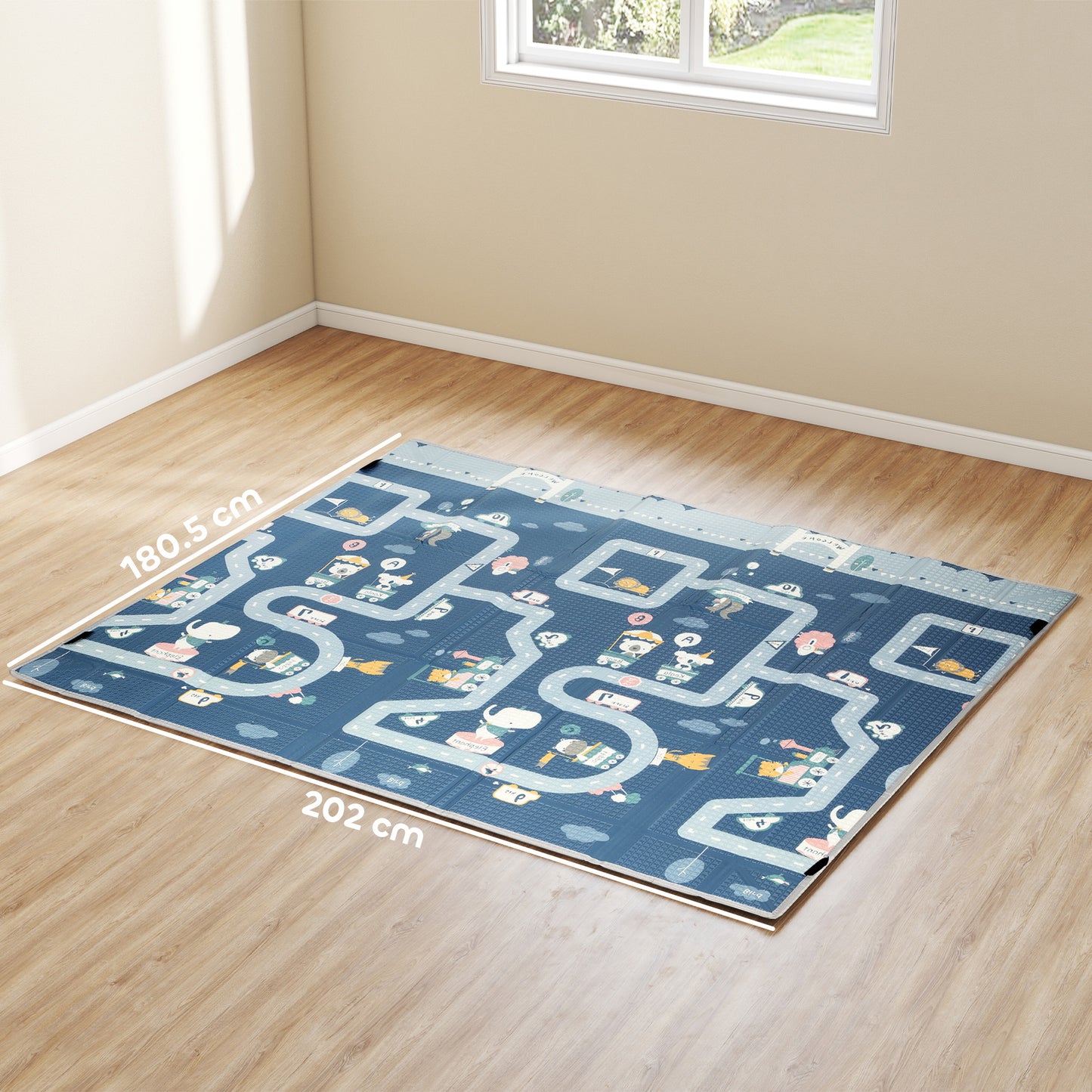 Foldable Baby Play Mat, Baby Playpen, Reversible Foam Playmat
