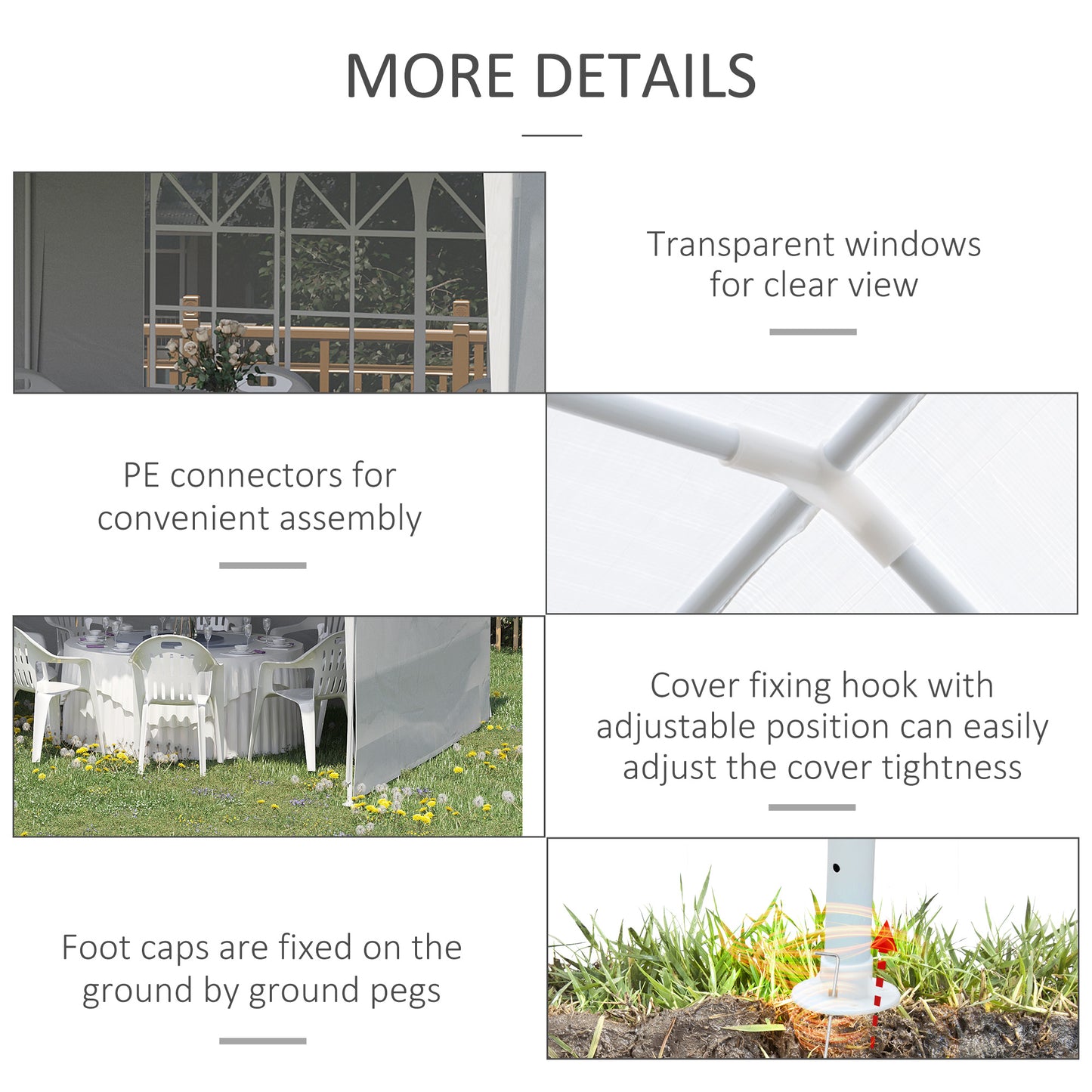 6 x 3 m Party Tent Gazebo Marquee Outdoor Patio Canopy Shelter