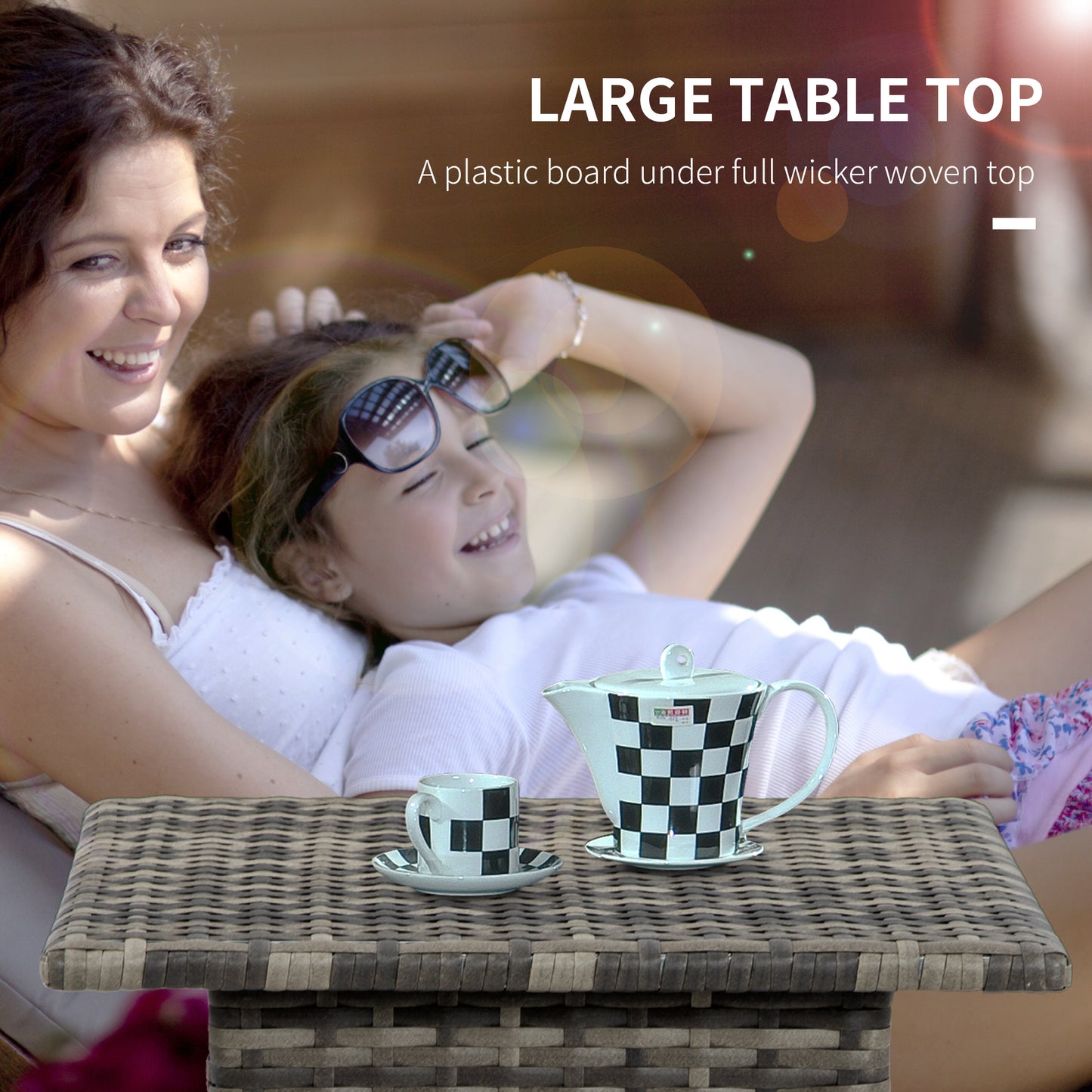 Rattan Side Table, Outdoor Coffee Table