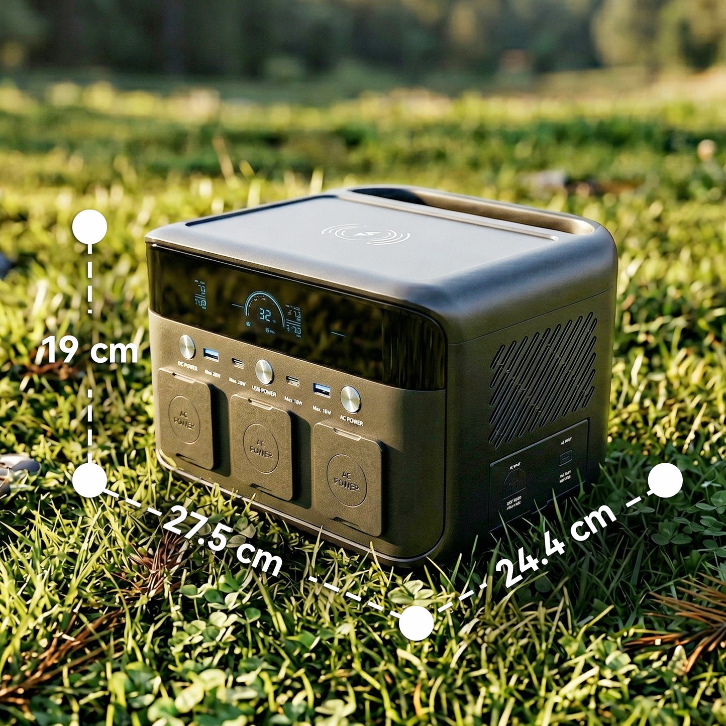 Portable Power Station with LiFePO4 Battery, 1.5H Fast Charge