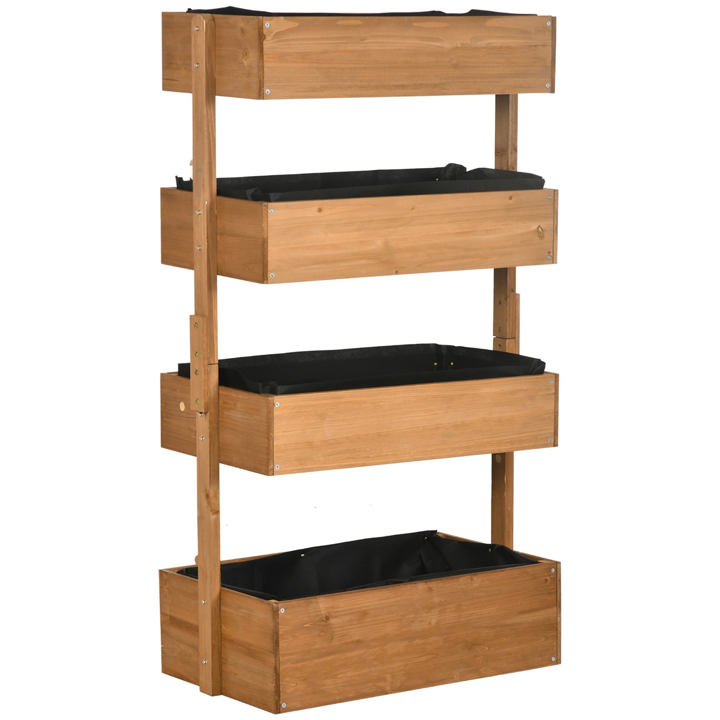 Four-Tier Basket Wooden Plant Stand