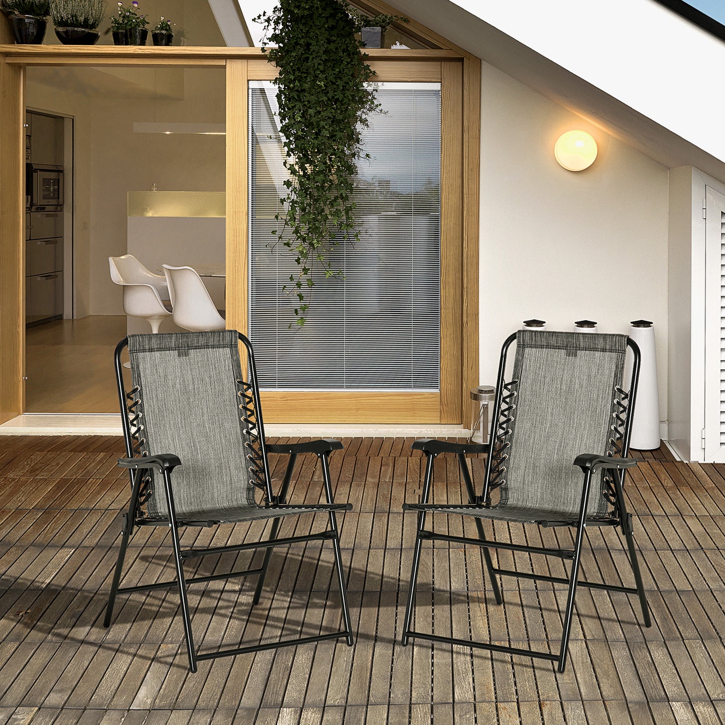 2 Pieces Foldable Chair Set