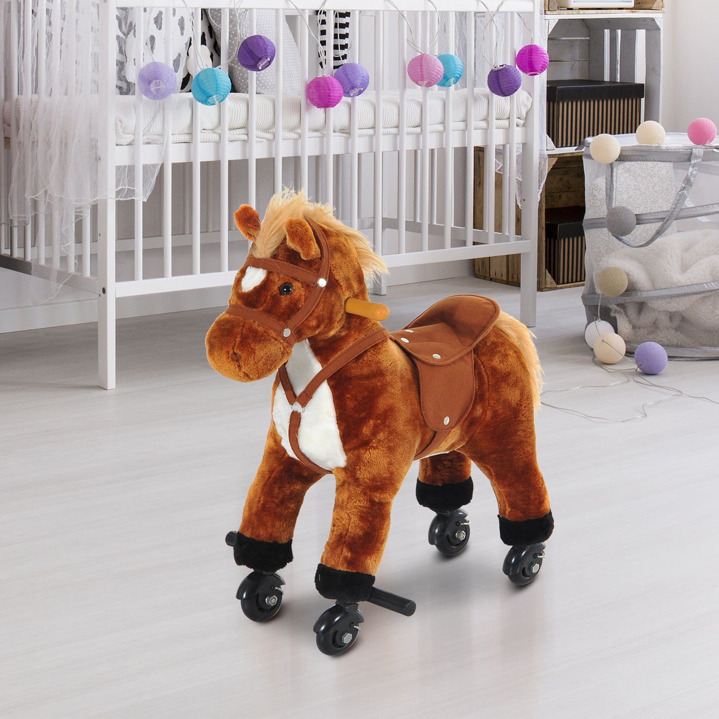 Rocking Horse Kids Ride on Walking Horse Animal Pony Wheeled Riding