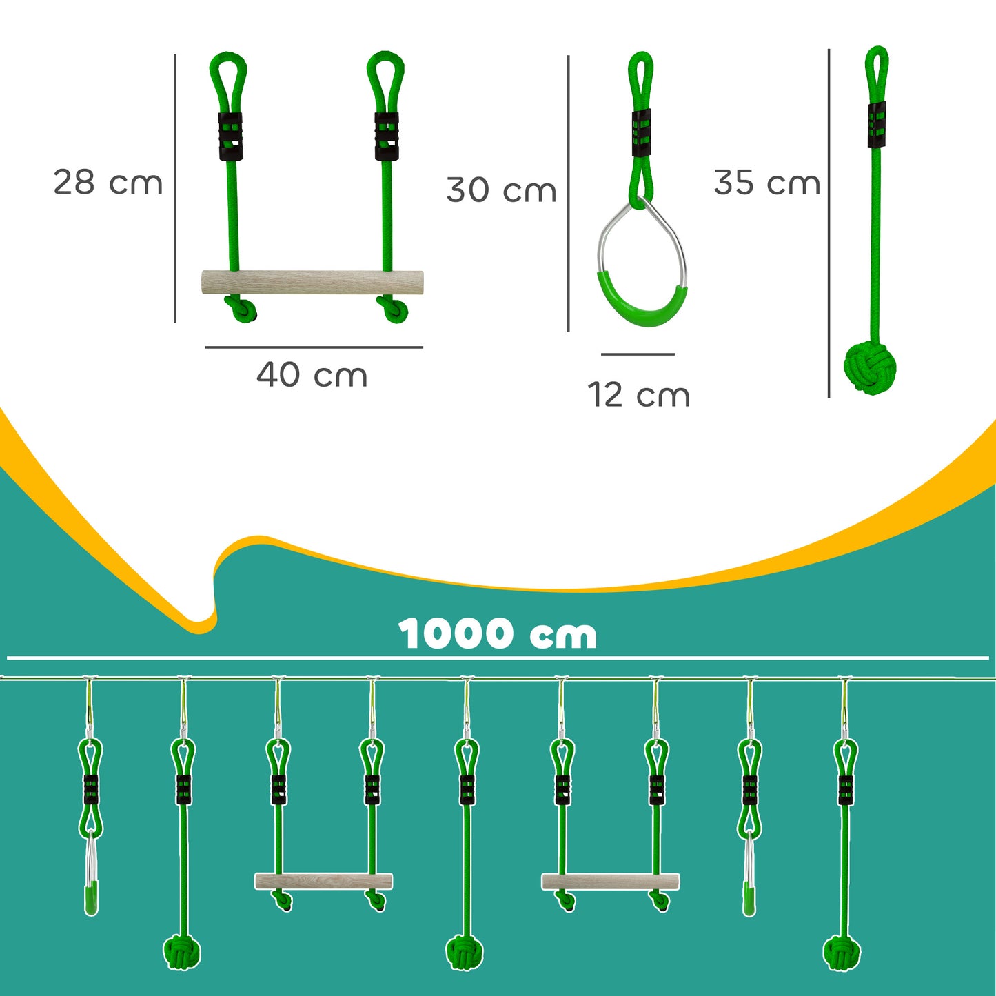7-Piece Kids Zip Line Kit for Garden