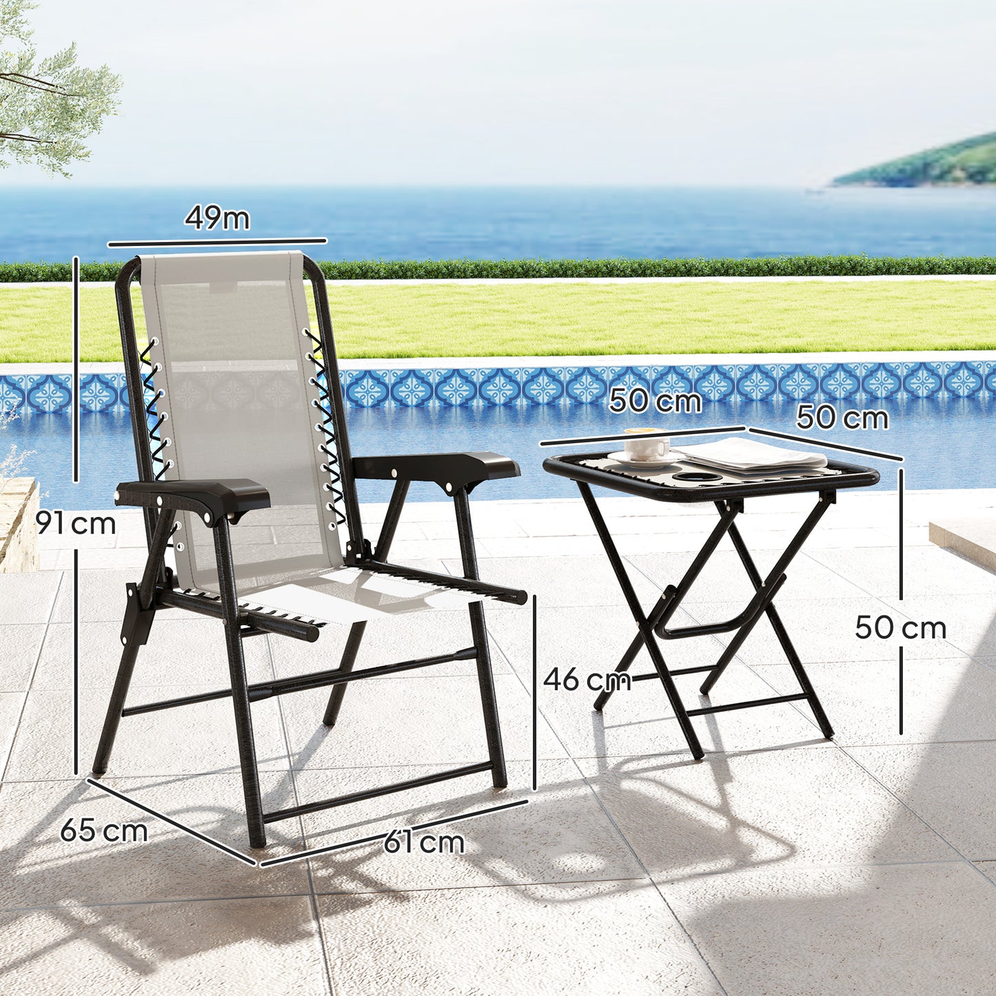 Three-Piece Garden Table and Chair Set