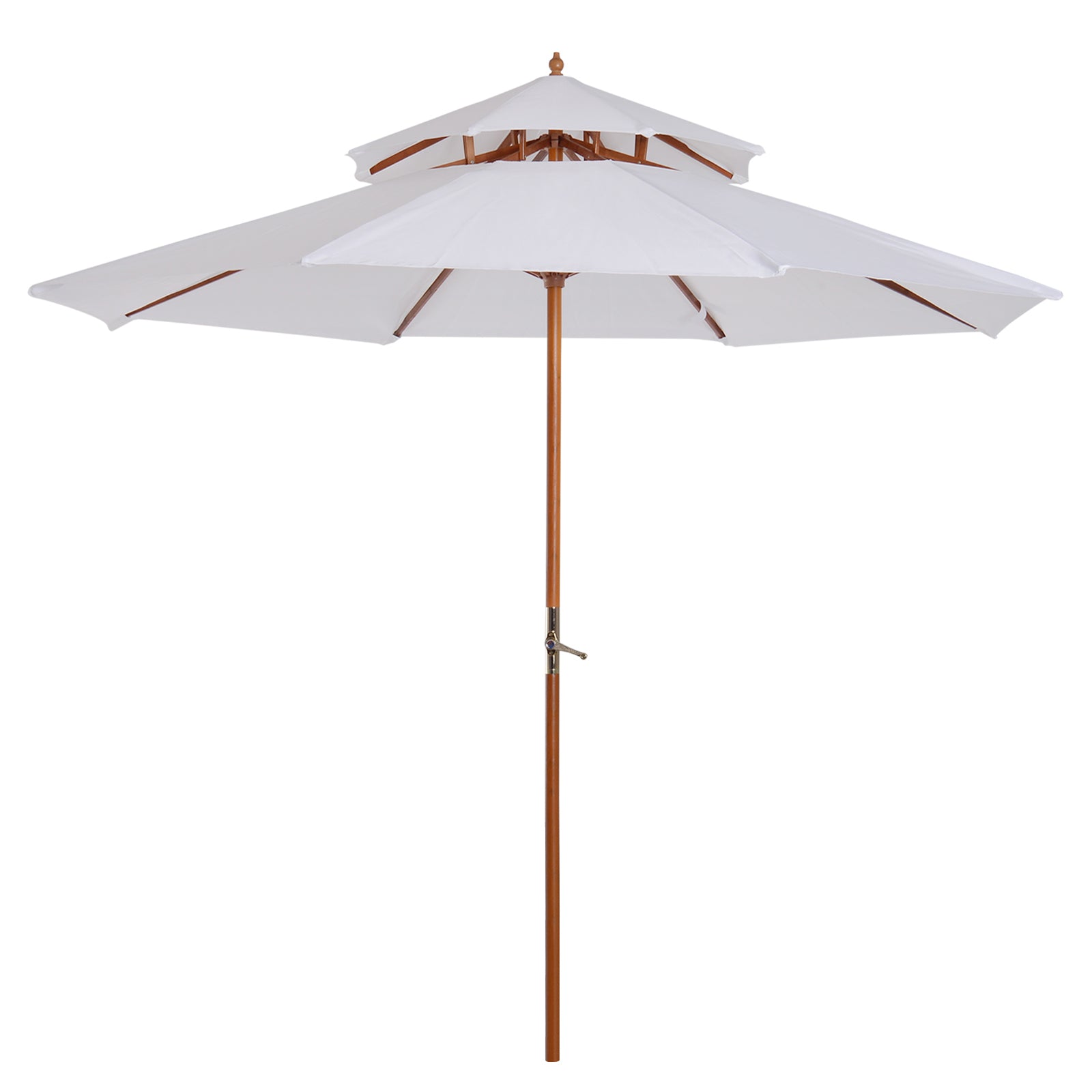 2.7m Elegant Wooden Frame Parasol Umbrella