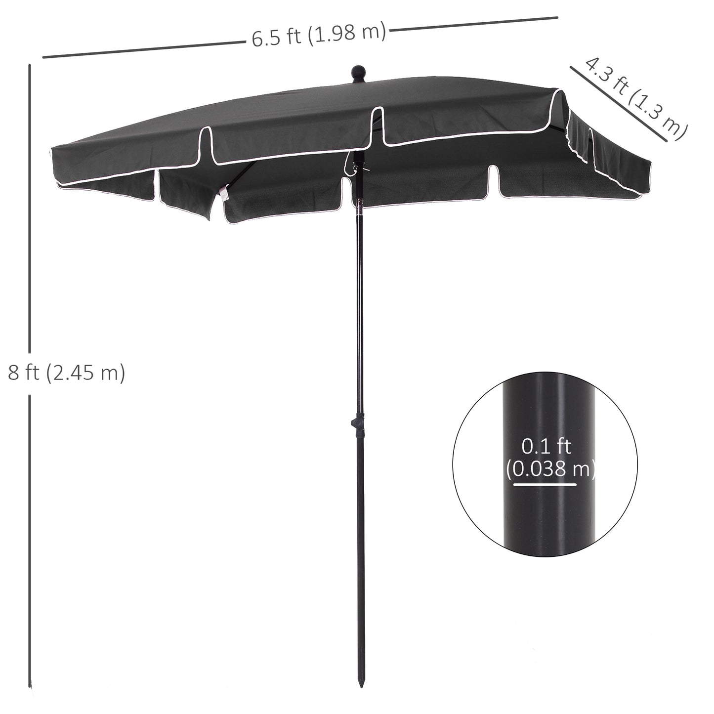 Garden Parasol Umbrella, Outdoor Market Table Umbrella