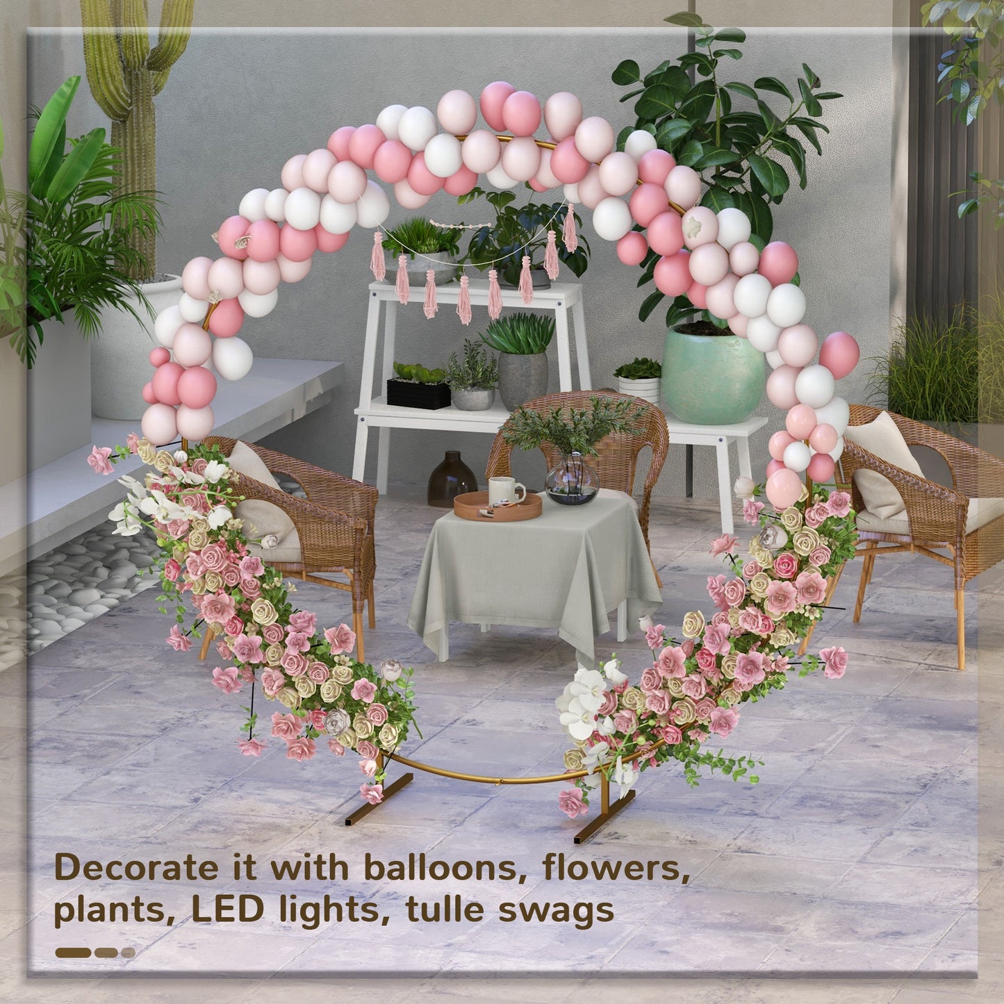222cm Gold Tone Backdrop Stand