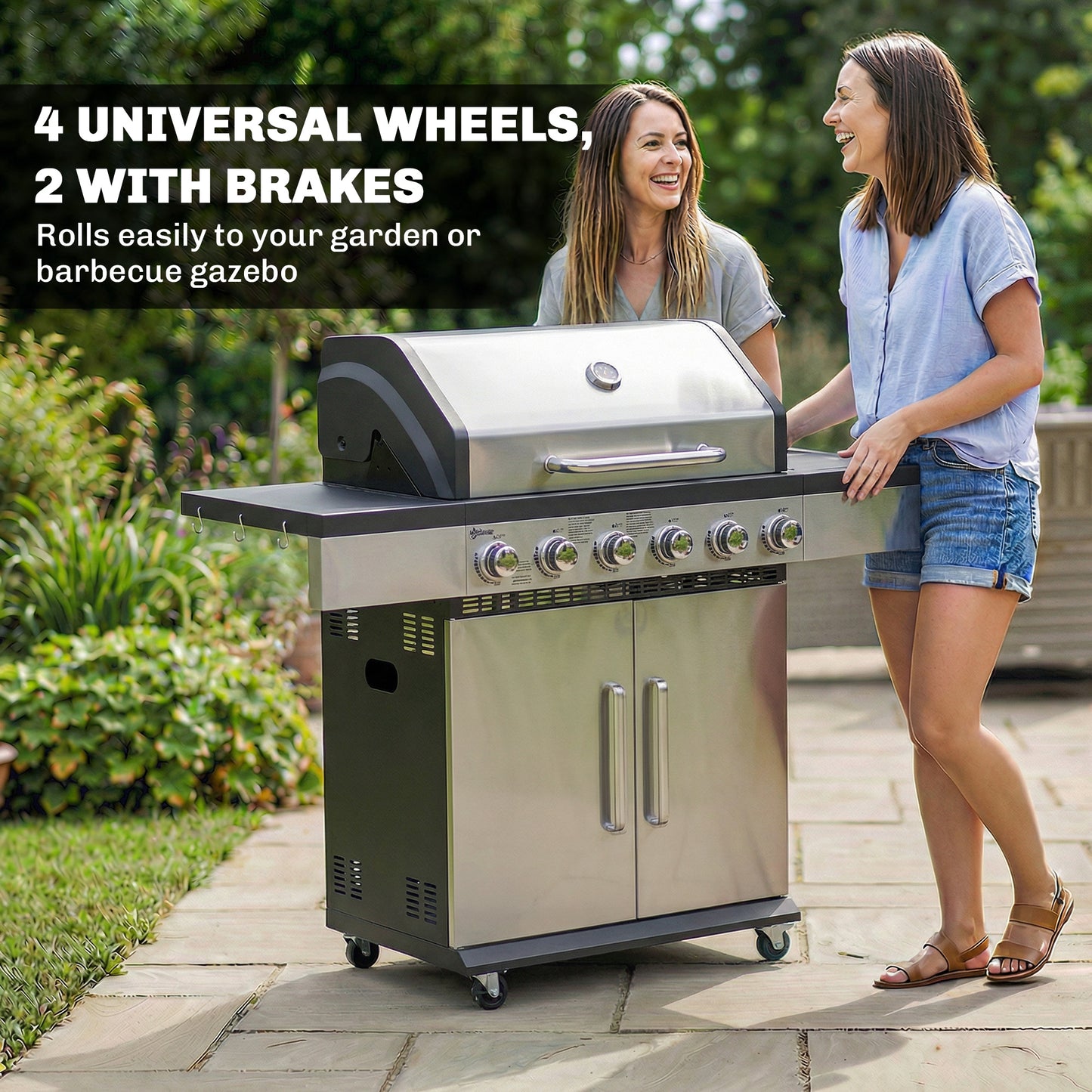 6 Burner Liquid Propane Gas BBQ Grill