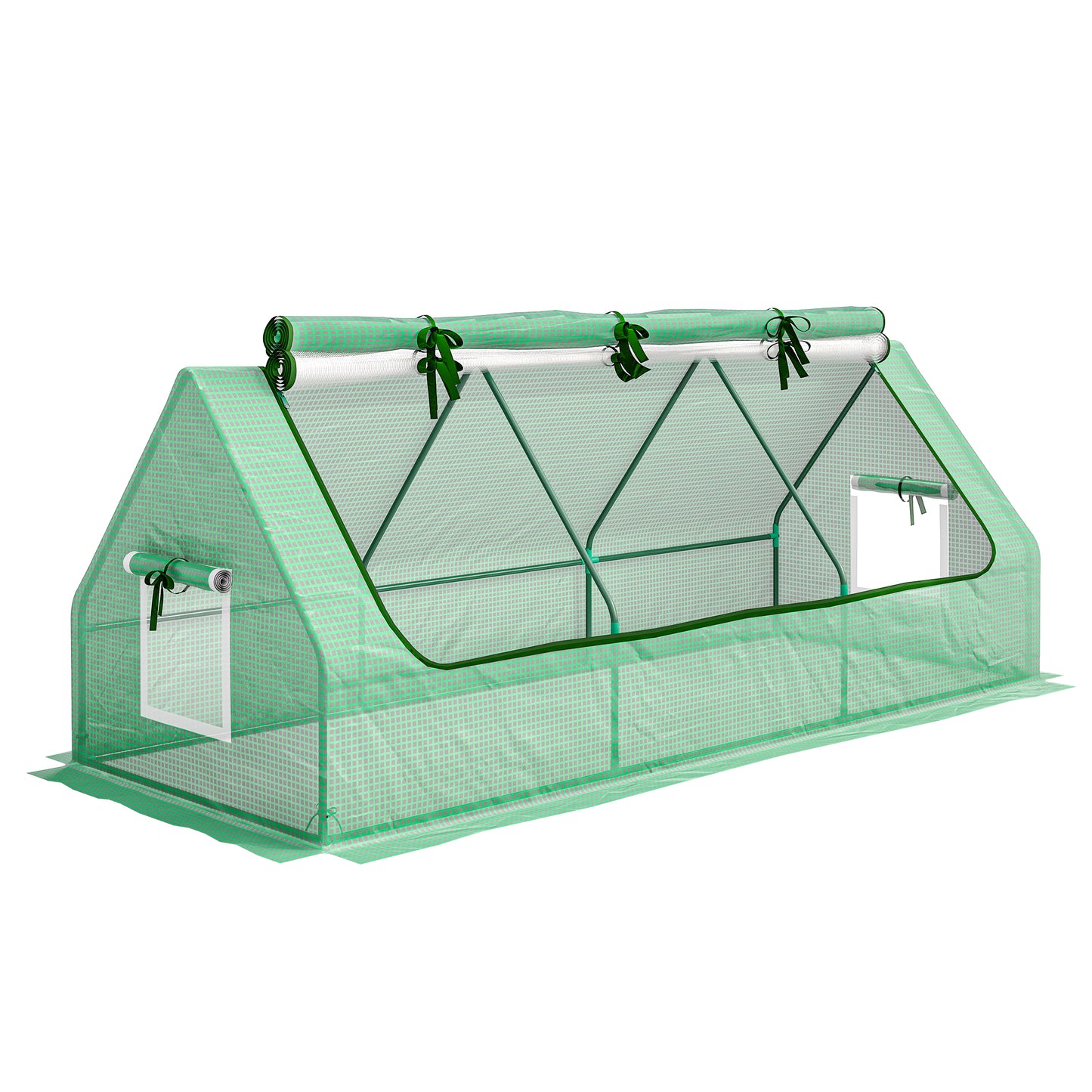 Portable Small Polytunnel, Mini Greenhouse with Mesh Windows
