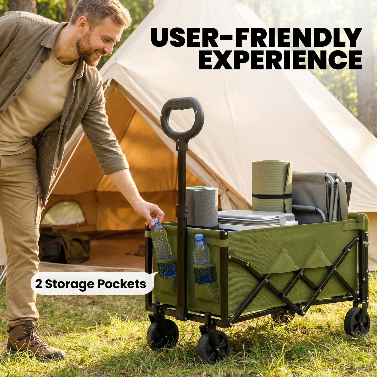 60L Foldable Festival Trolley on Wheels